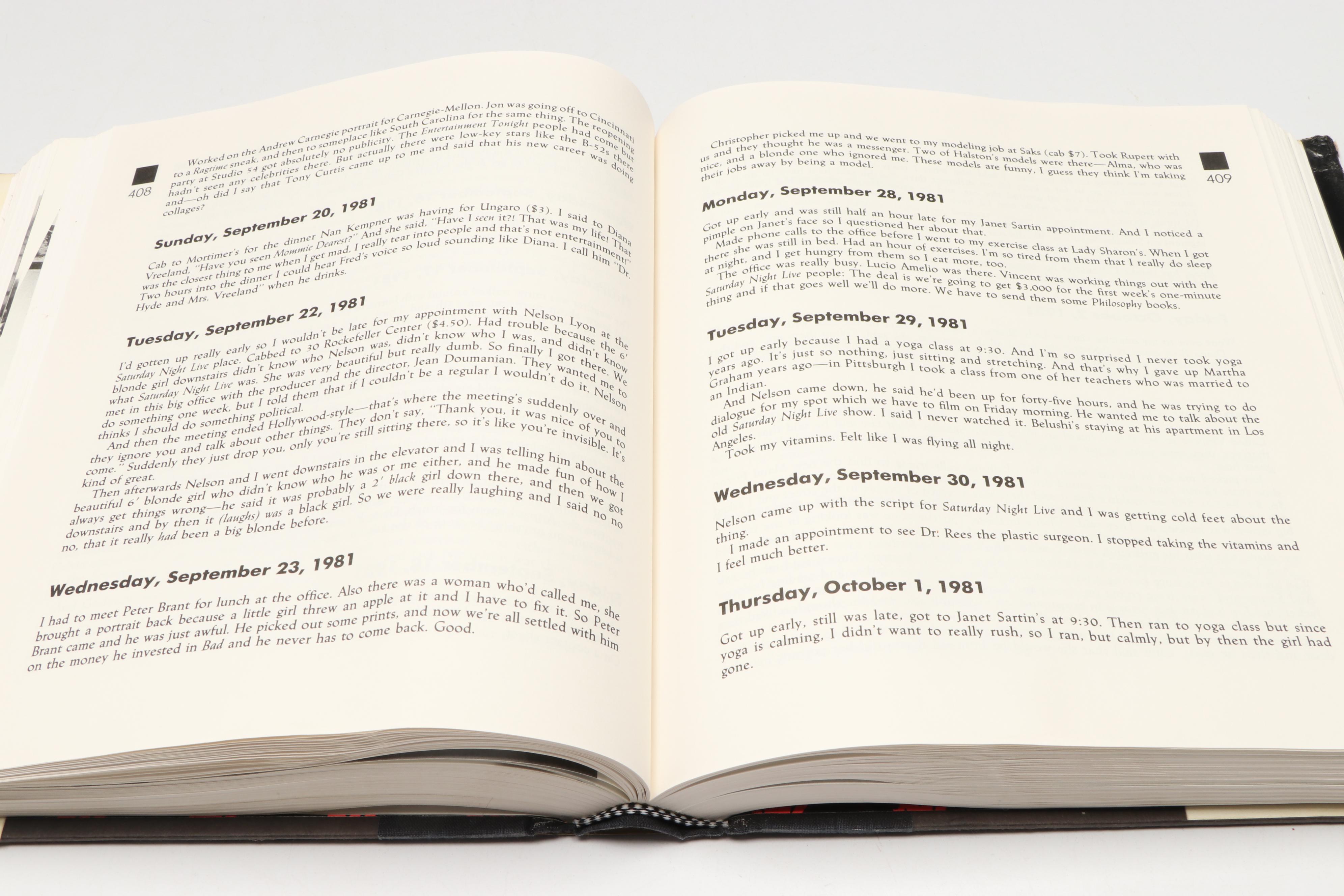 First Printing "The Andy Warhol Diaries" Edited by Pat Hackett, 1989