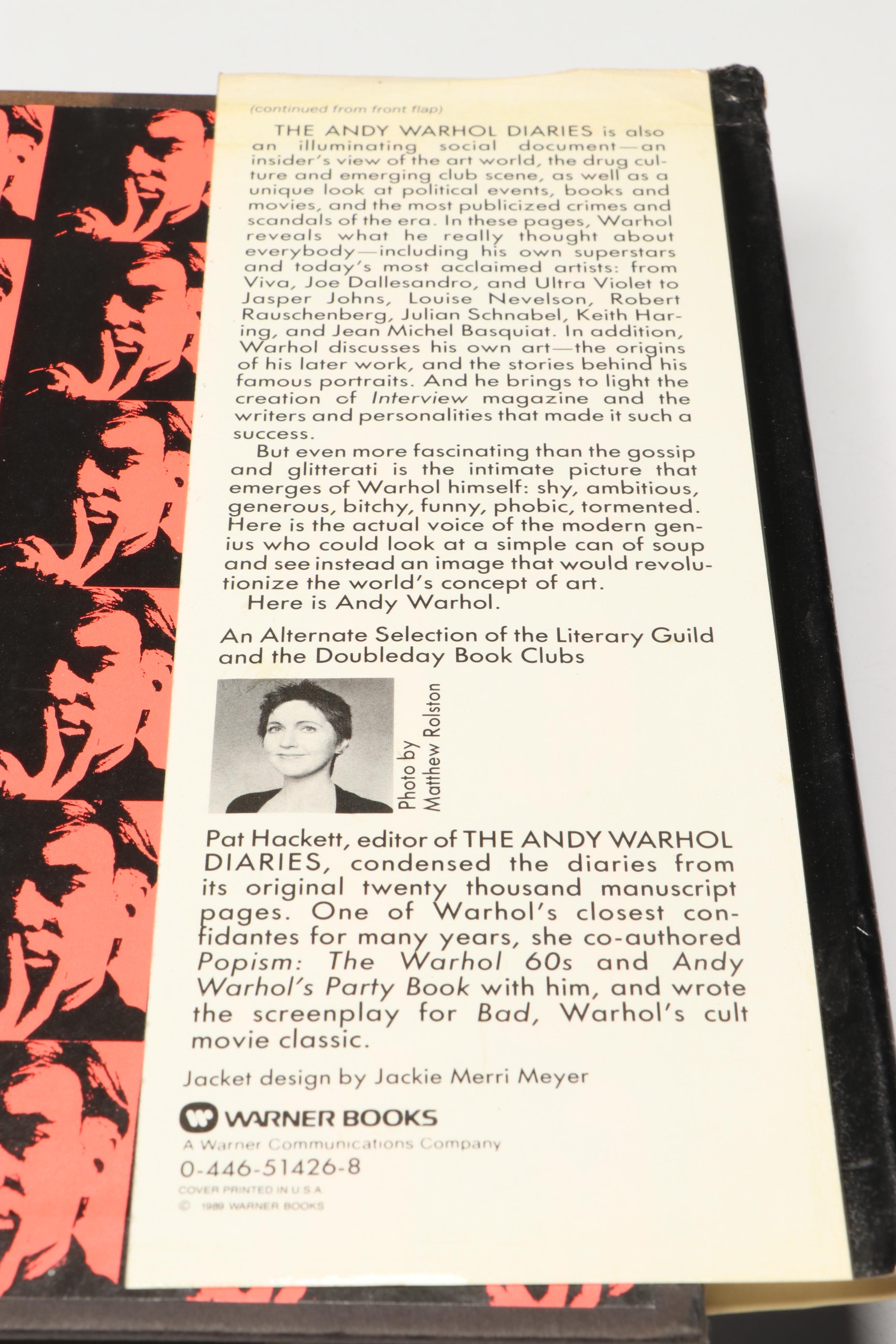 First Printing "The Andy Warhol Diaries" Edited by Pat Hackett, 1989