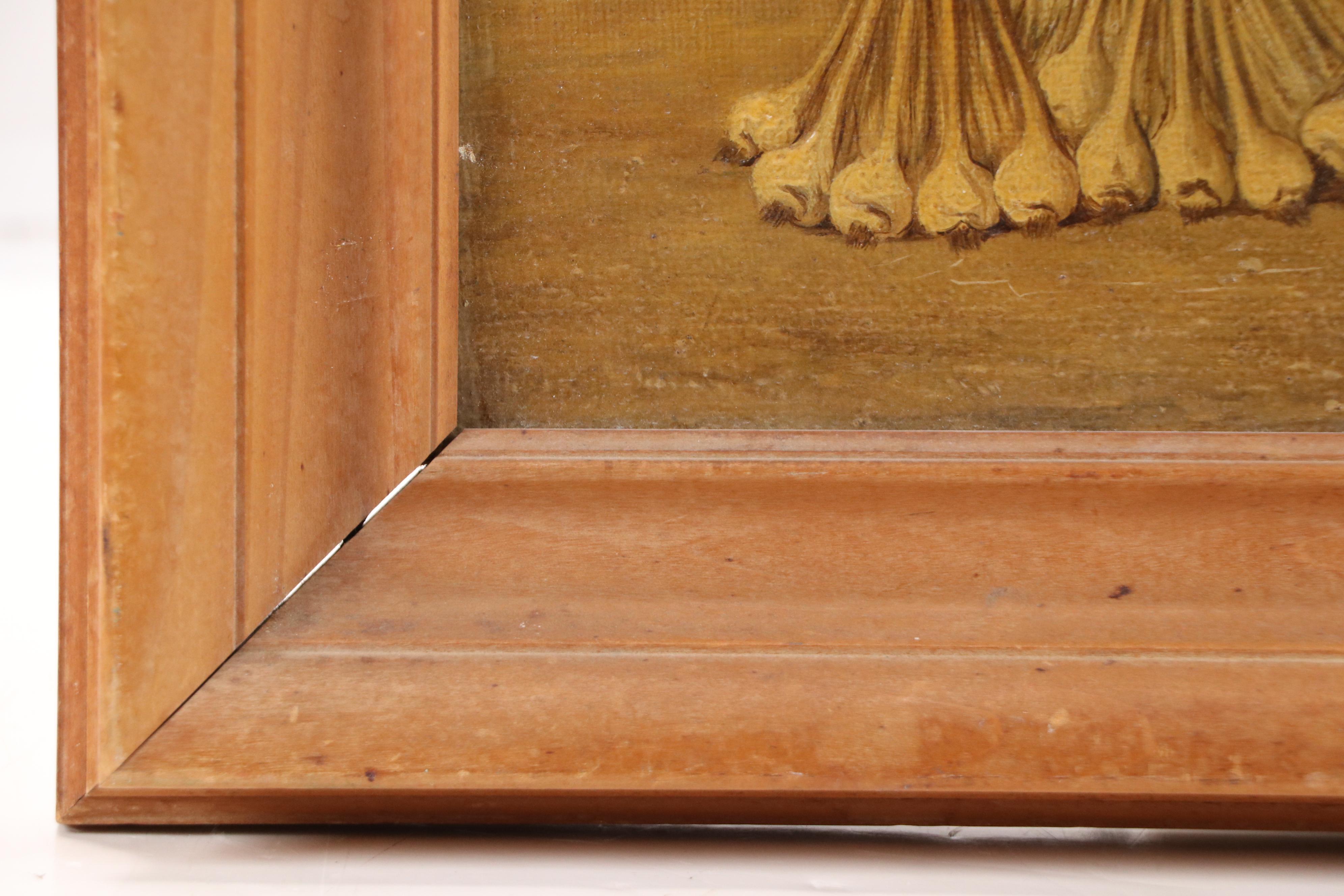 Latin American Genre Scene Oil Painting of Garlic Merchant, Circa 1940