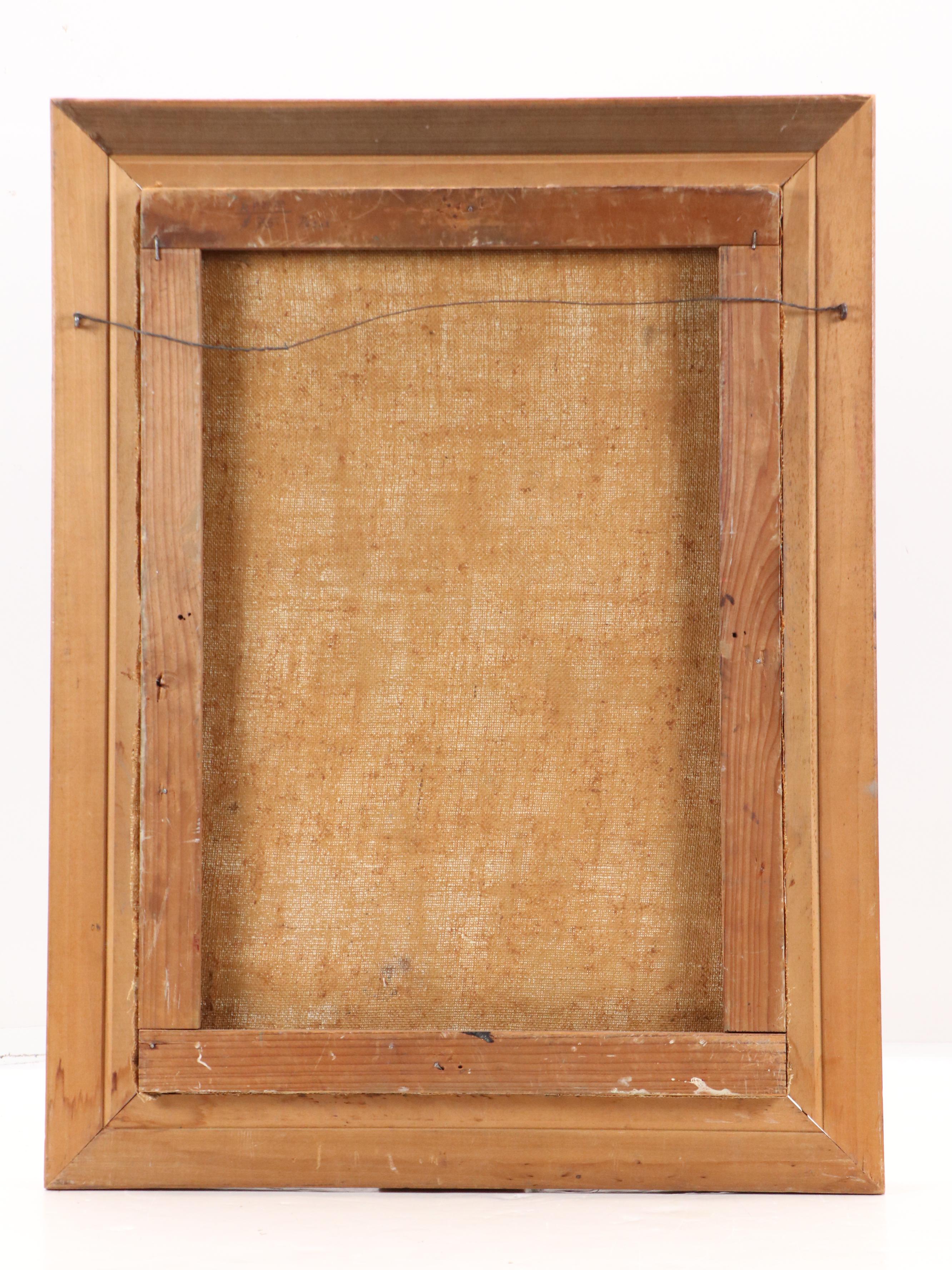 Latin American Genre Scene Oil Painting of Garlic Merchant, Circa 1940