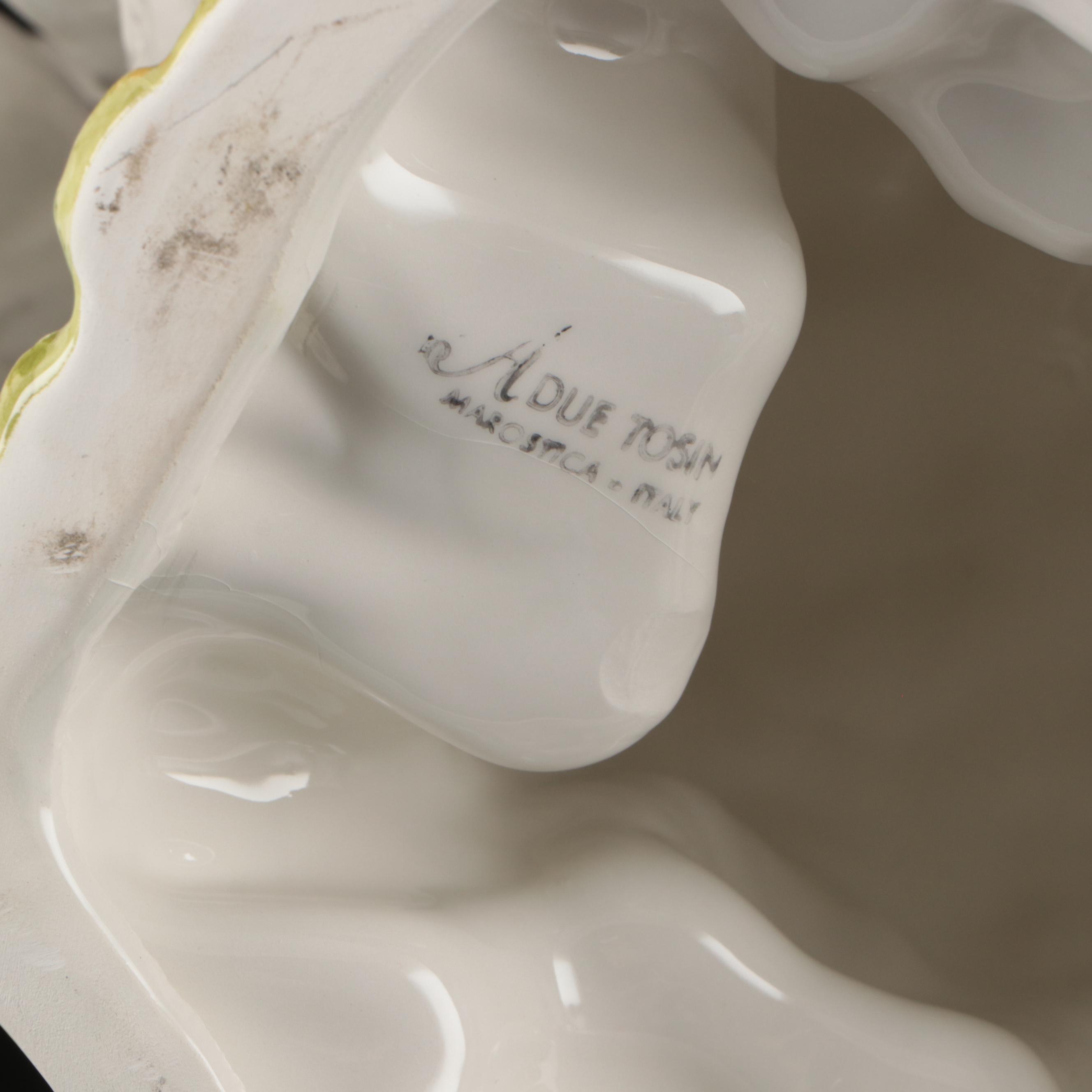 Adue Tosin Italian Ceramic Rabbits with Miniature Rabbit Tureen and Carrot Ladle