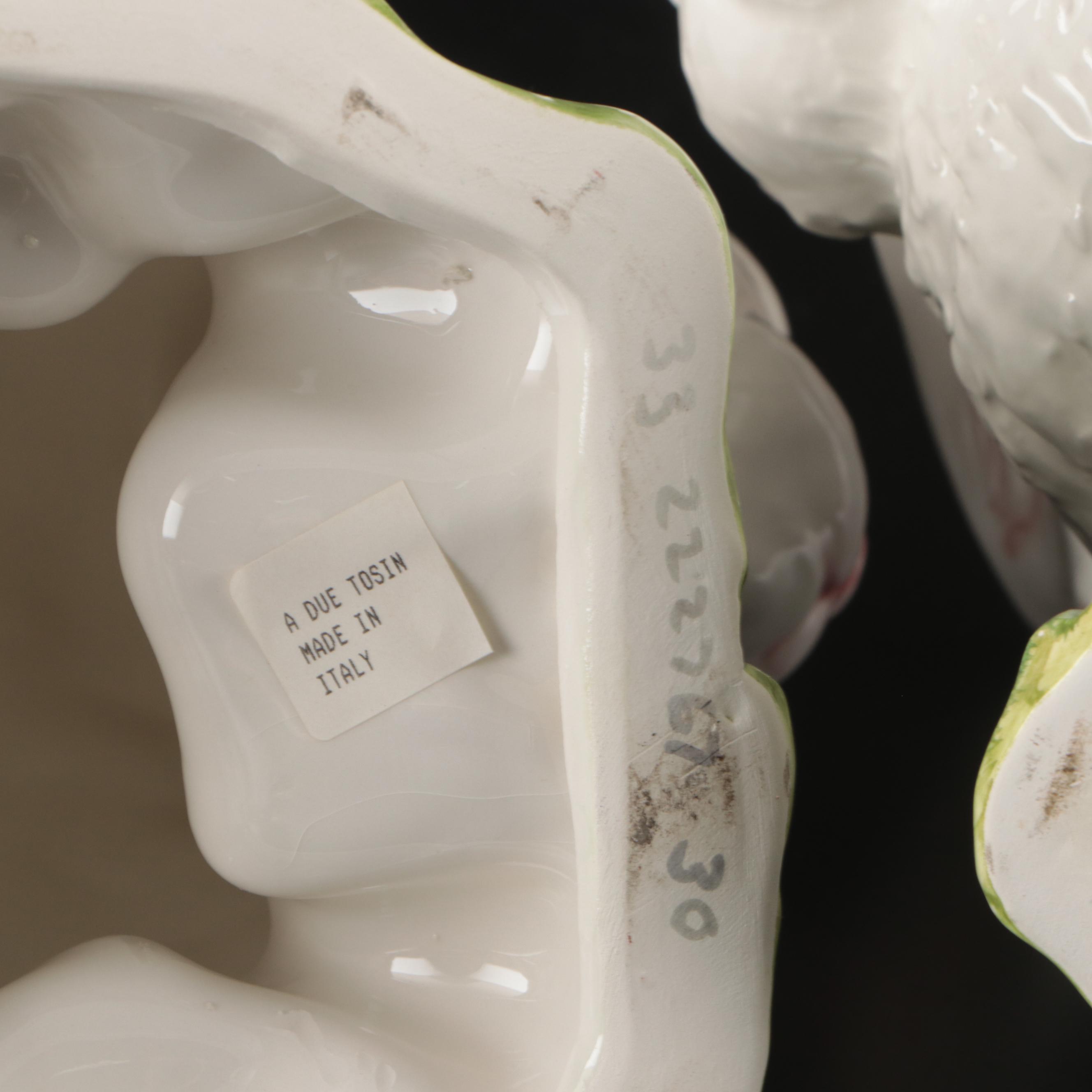 Adue Tosin Italian Ceramic Rabbits with Miniature Rabbit Tureen and Carrot Ladle