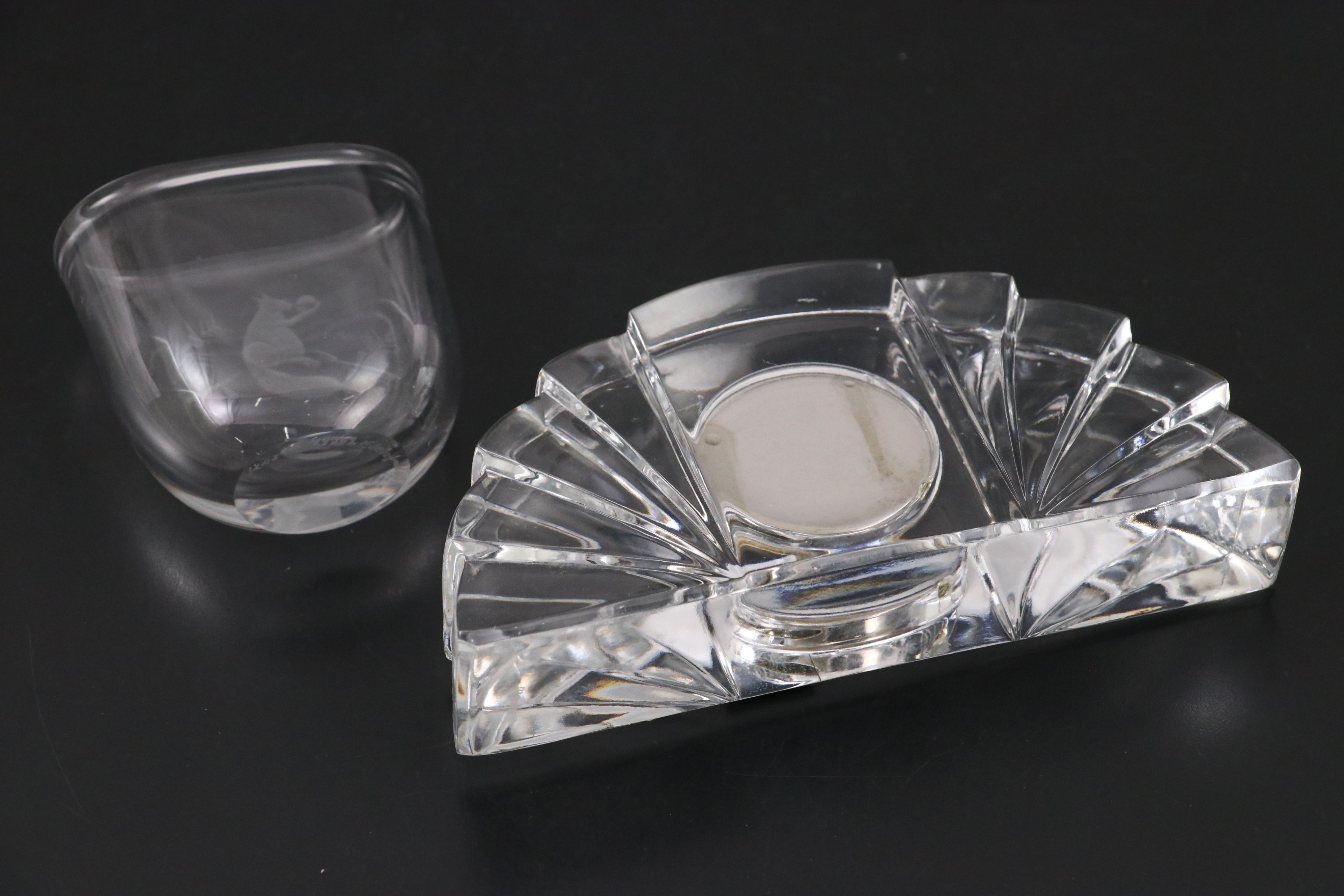 Baccarat Crystal Bowl, Marquis Crystal Desk Clock, and More Crystal Décor