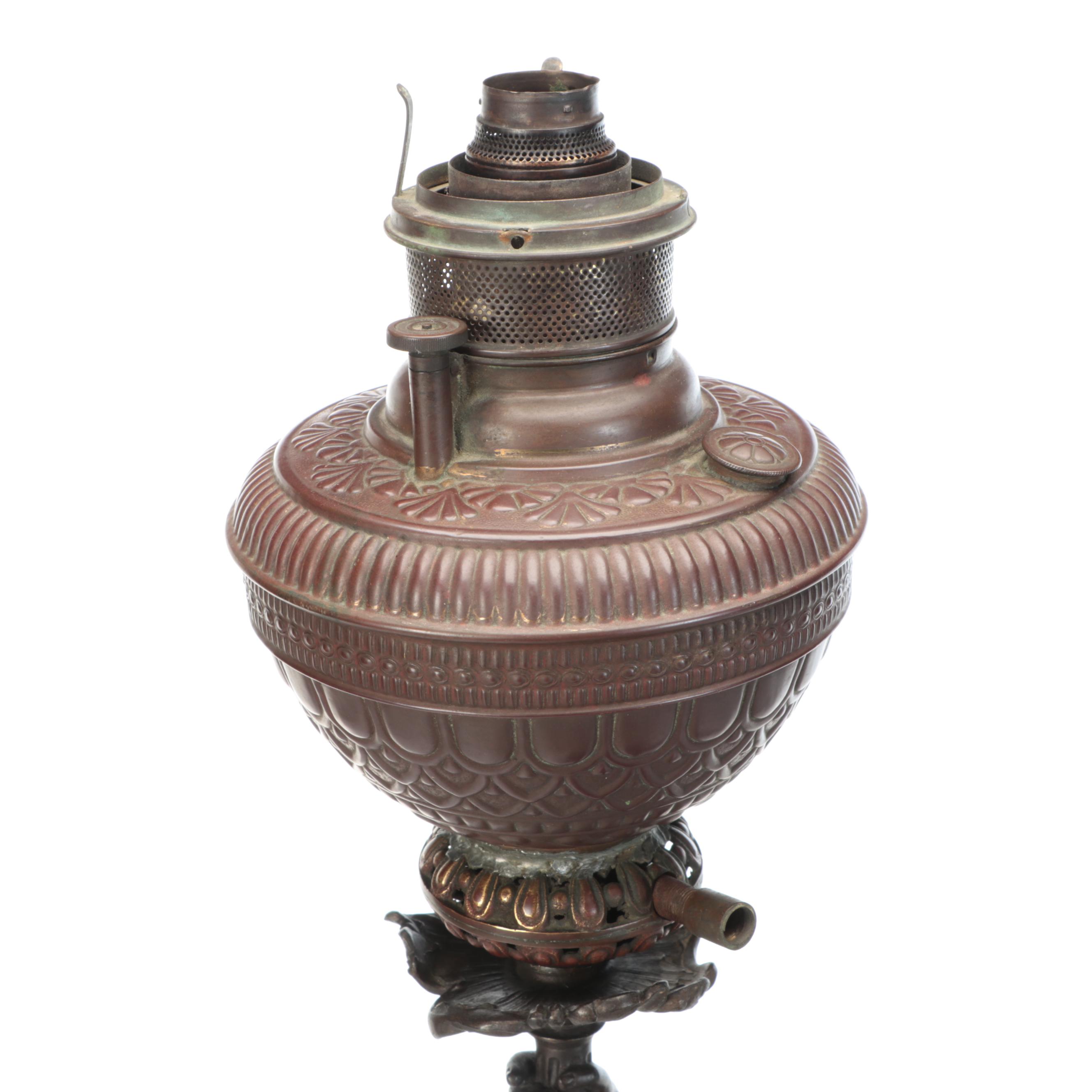 Neoclassical Style Cast Metal Figural Table Lamp After Emile Bruchon