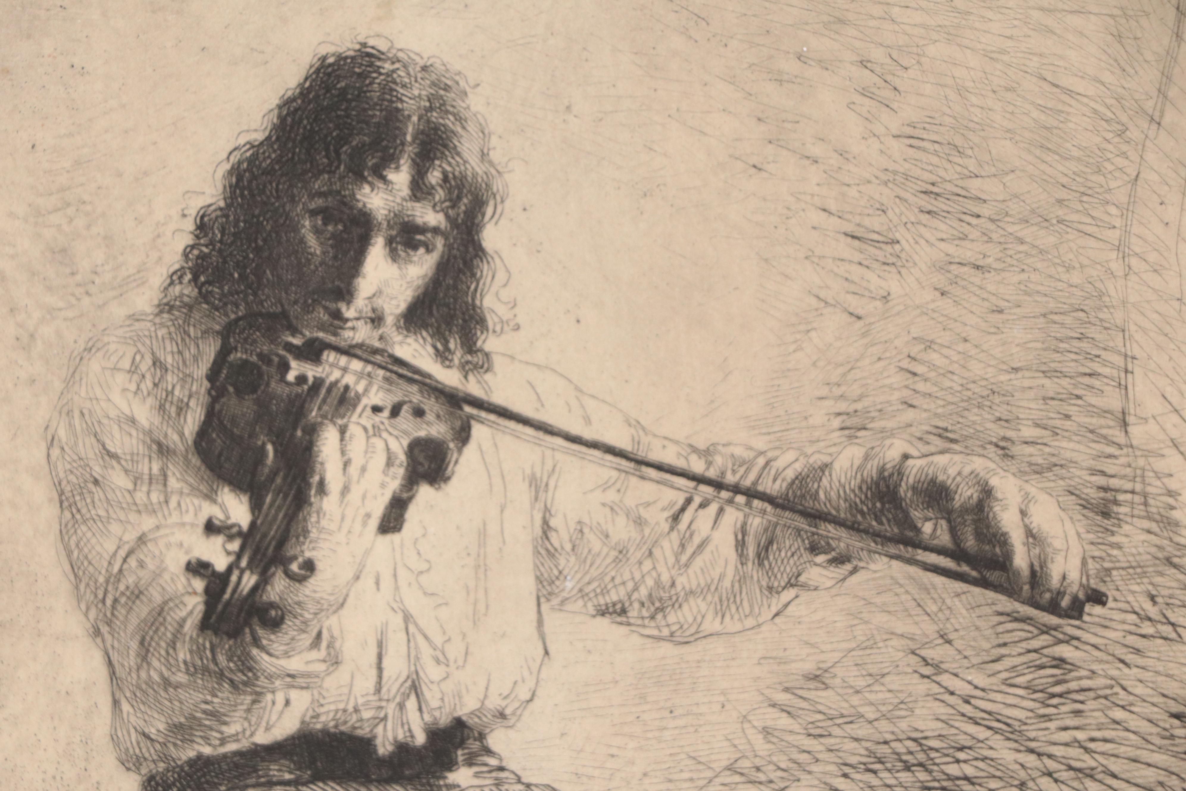 Etching After Ignaz Marcel Gaugengigl "And Drive Dull Care Away," 1883