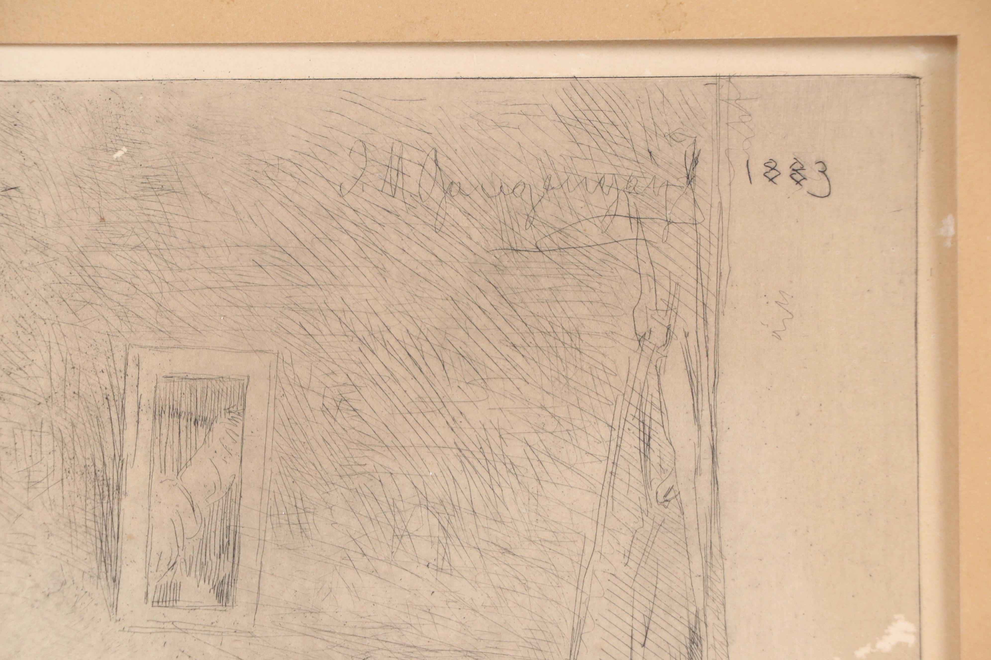 Etching After Ignaz Marcel Gaugengigl "And Drive Dull Care Away," 1883