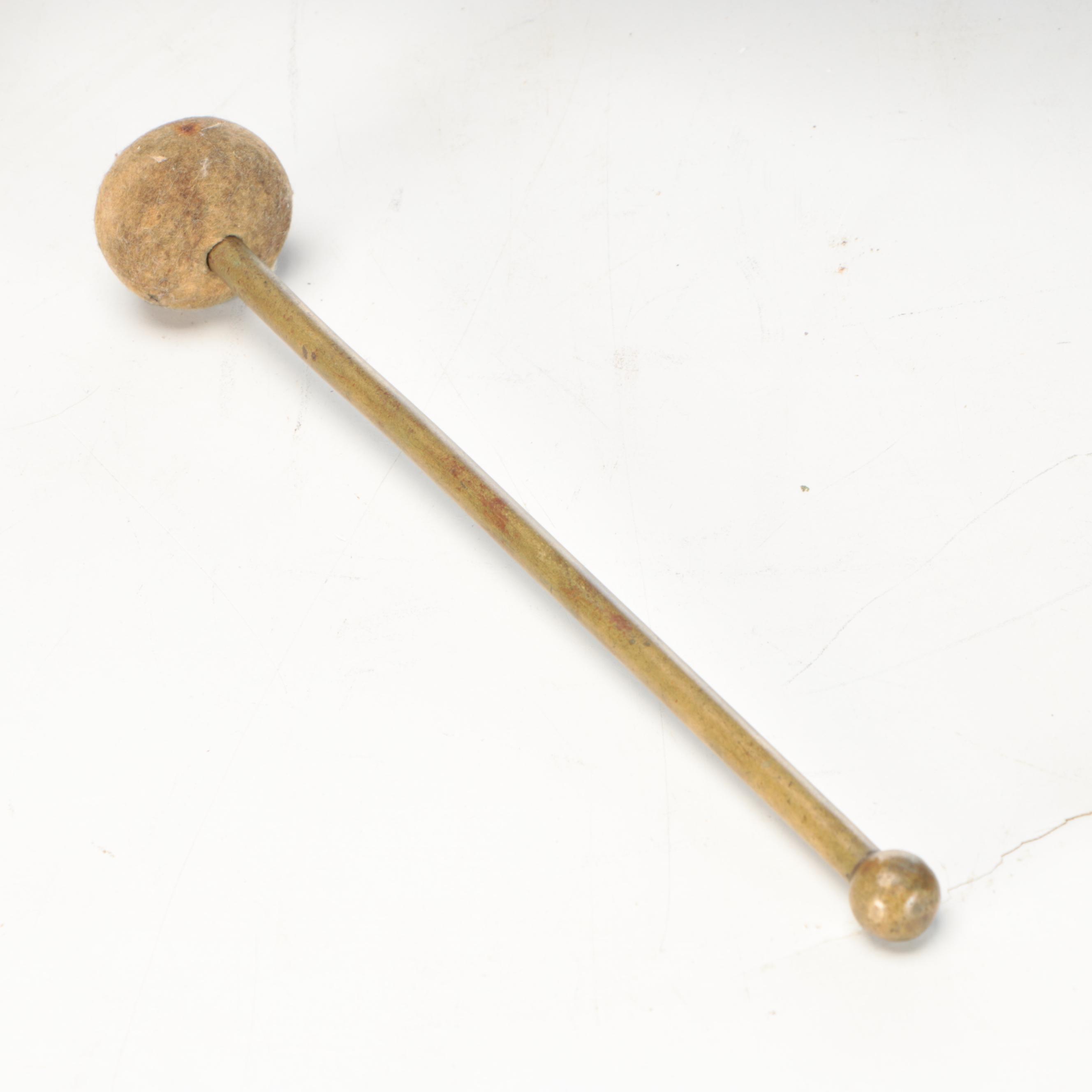 Burmese Style Ornate Wooden Hand-Carved Standing Gong with Brass Disc, Mallet