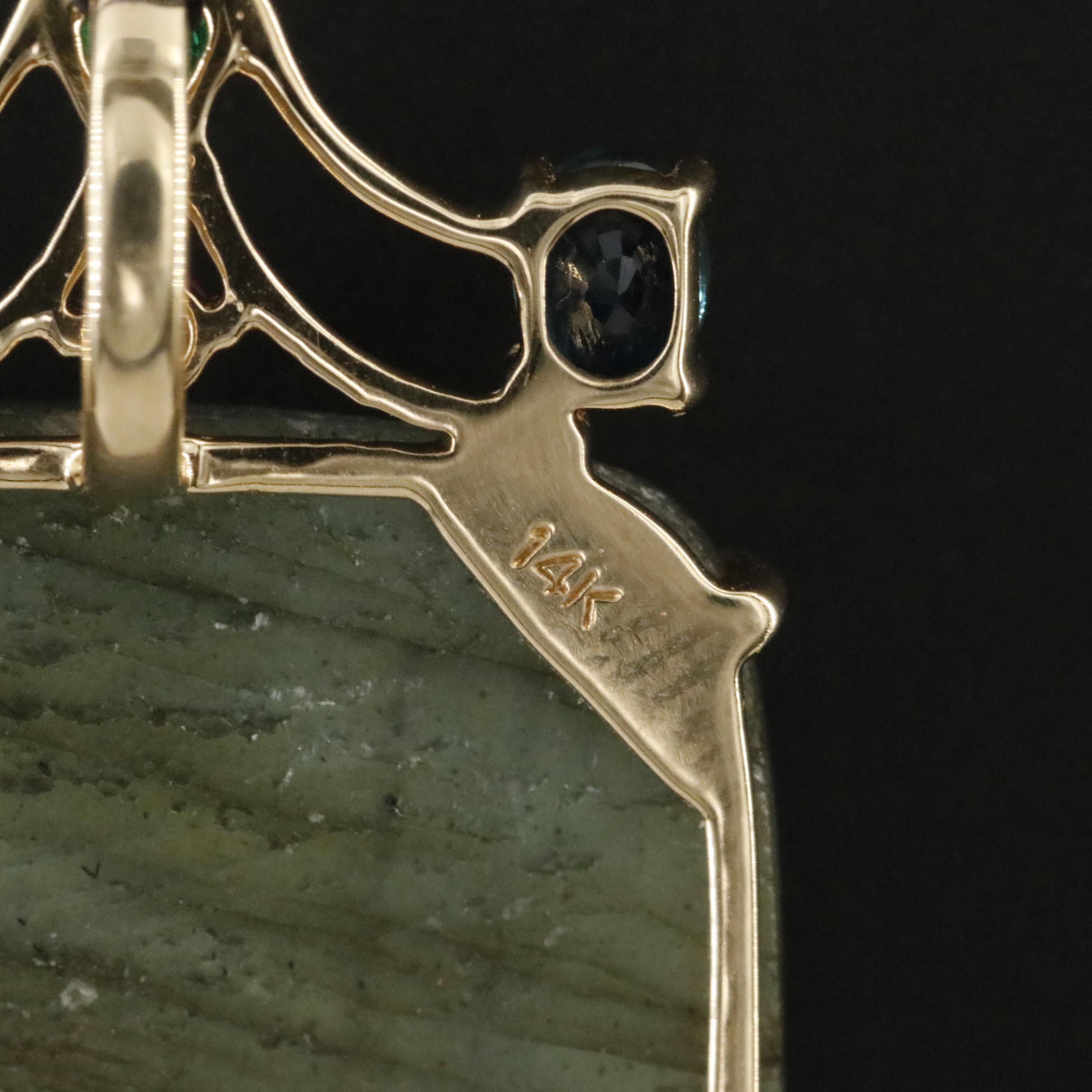 Sajen 14K Labradorite, Ruby, Emerald, and Sapphire Pendant