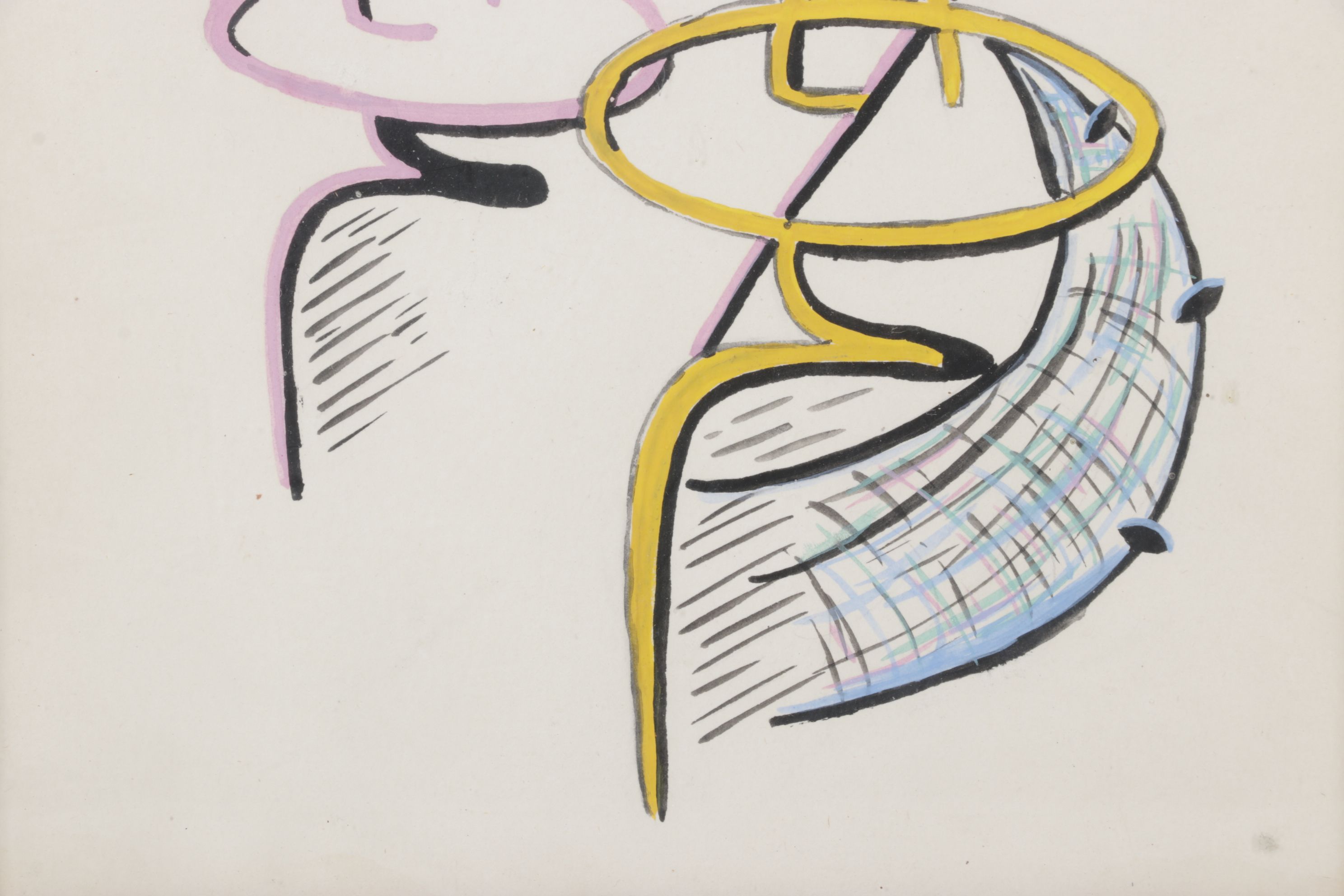 Alfredo Navarro España Stylized Acrylic Painting of Figures, 1950