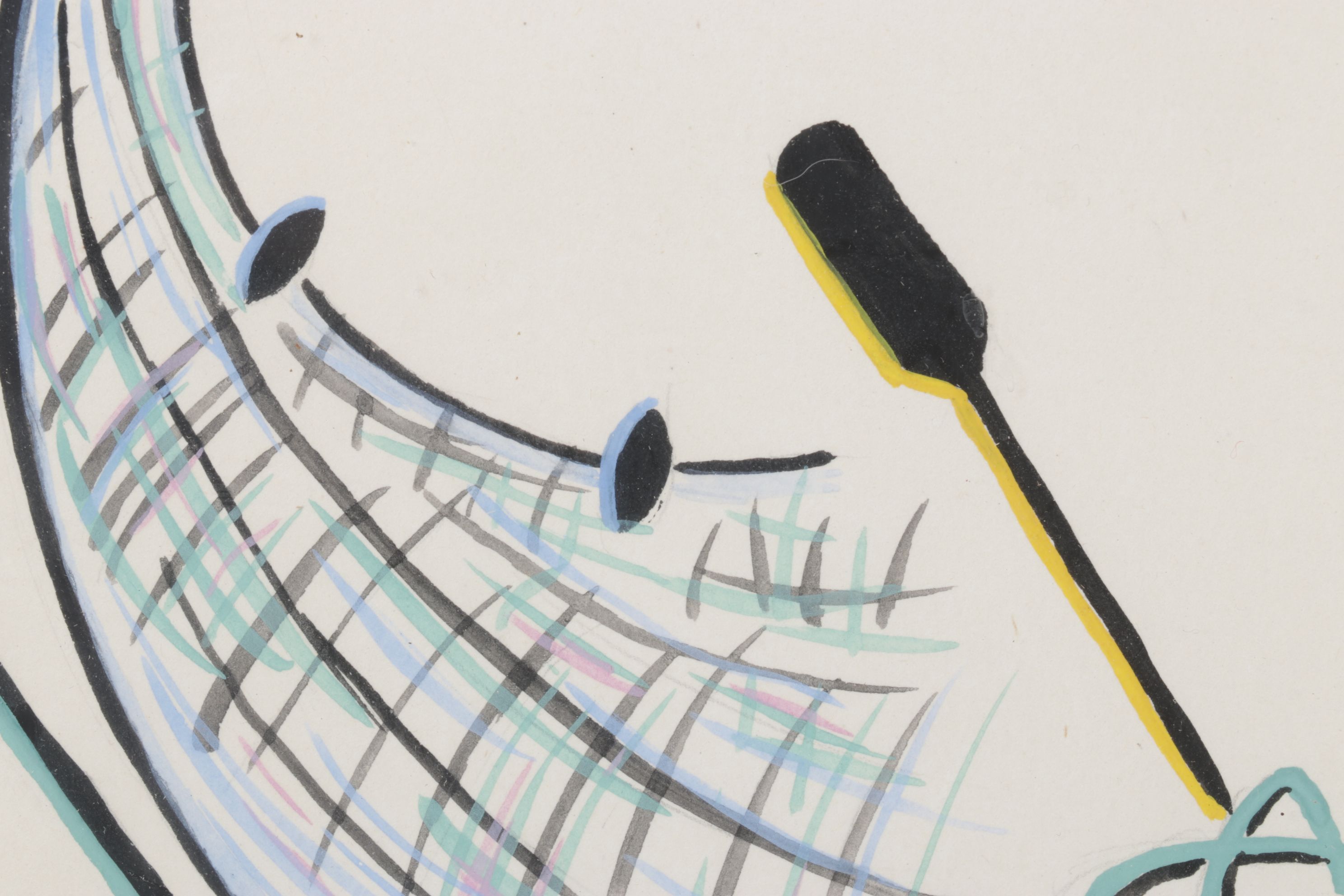 Alfredo Navarro España Stylized Acrylic Painting of Figures, 1950