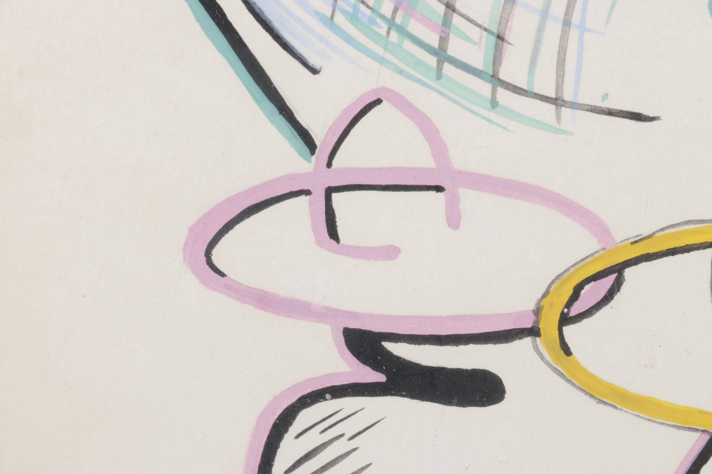 Alfredo Navarro España Stylized Acrylic Painting of Figures, 1950