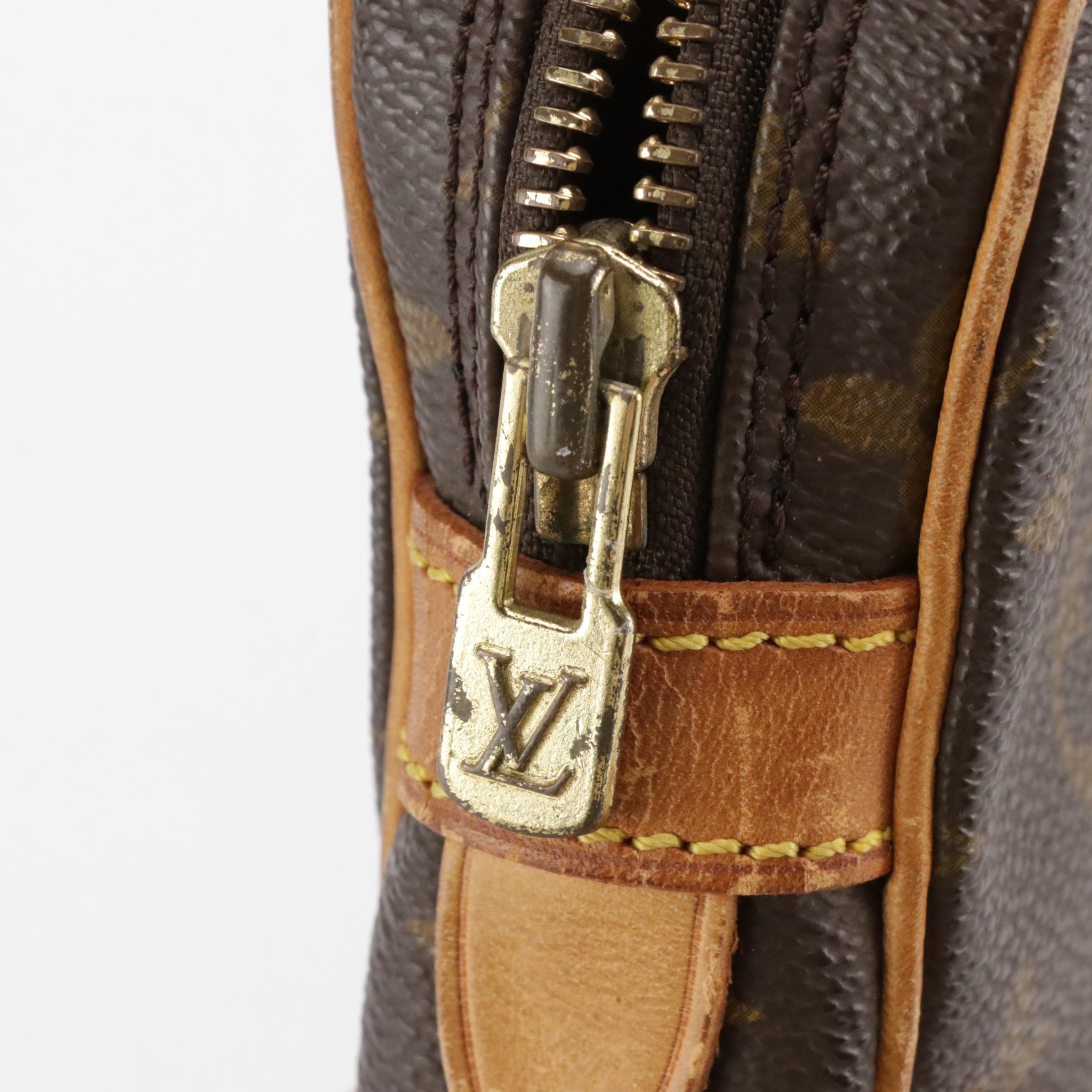 Louis Vuitton Marly Dragonne Wristlet Clutch in Monogram Canvas and Leather Trim