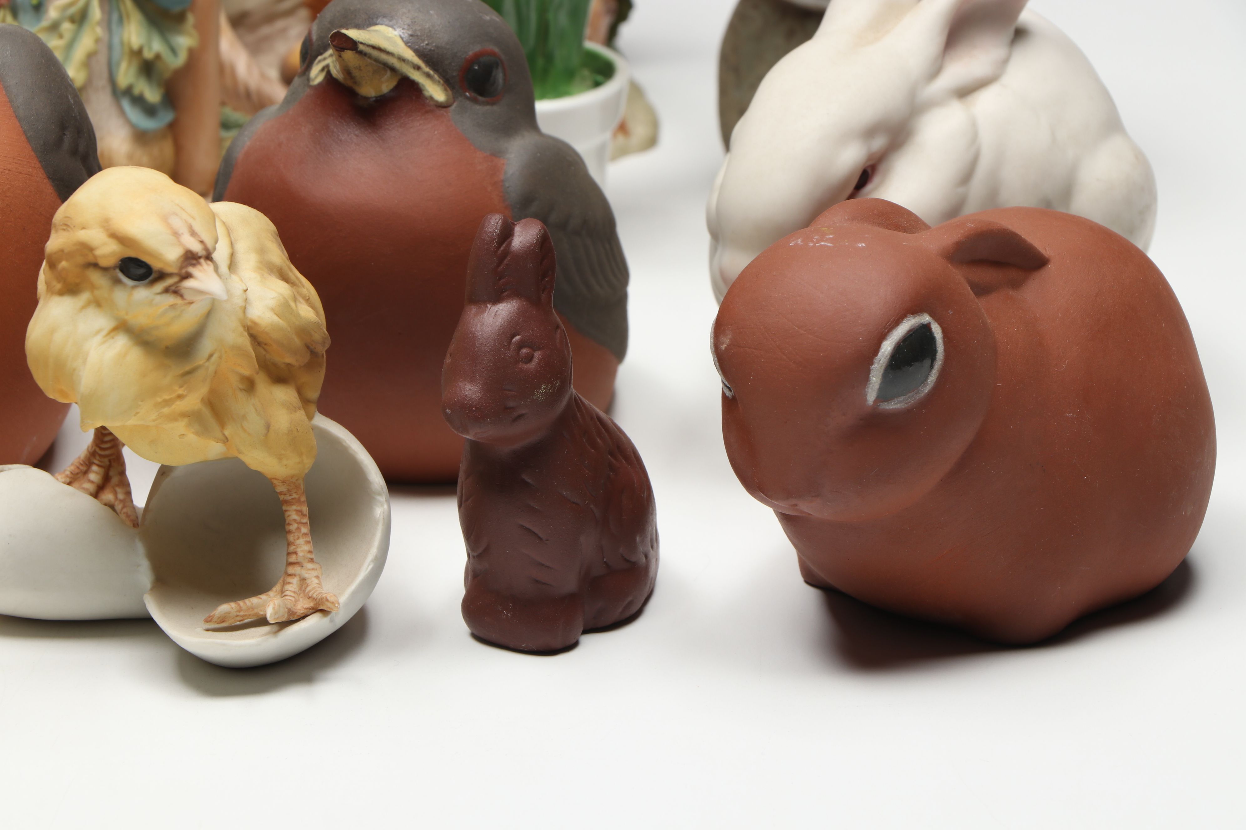 Cybis "Buttercup and Daffodil" with Belleek and Other Animal Figurines