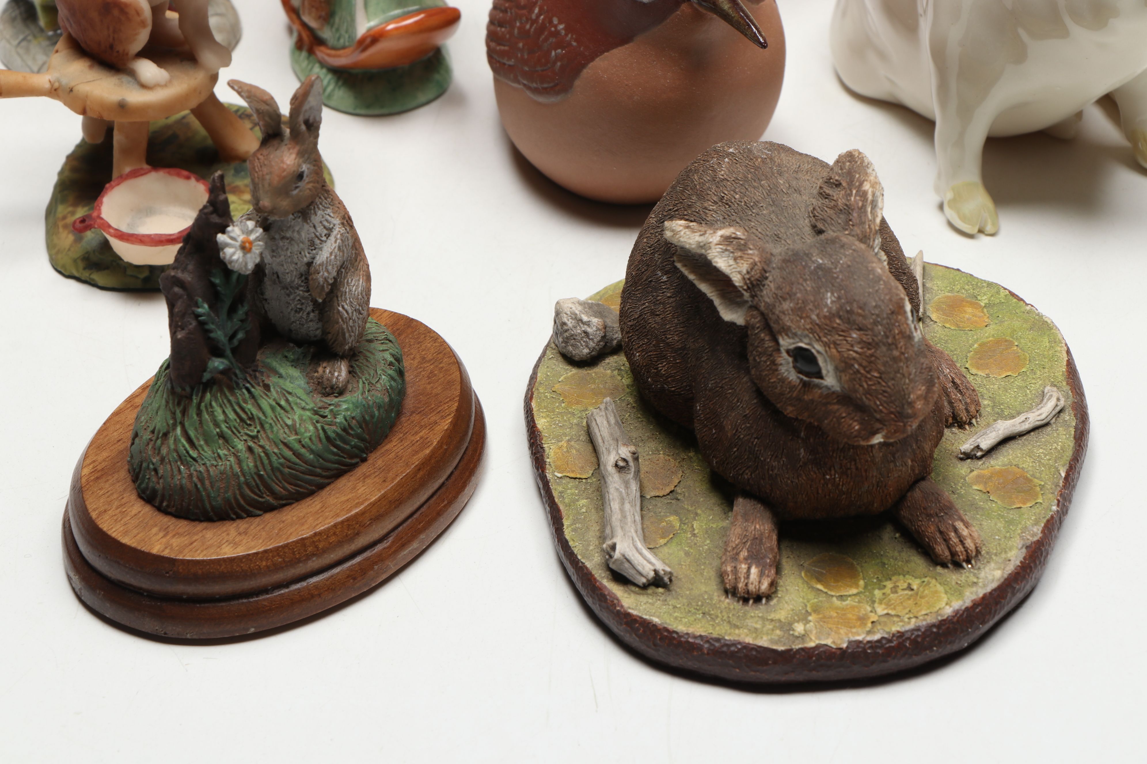 Cybis "Buttercup and Daffodil" with Belleek and Other Animal Figurines