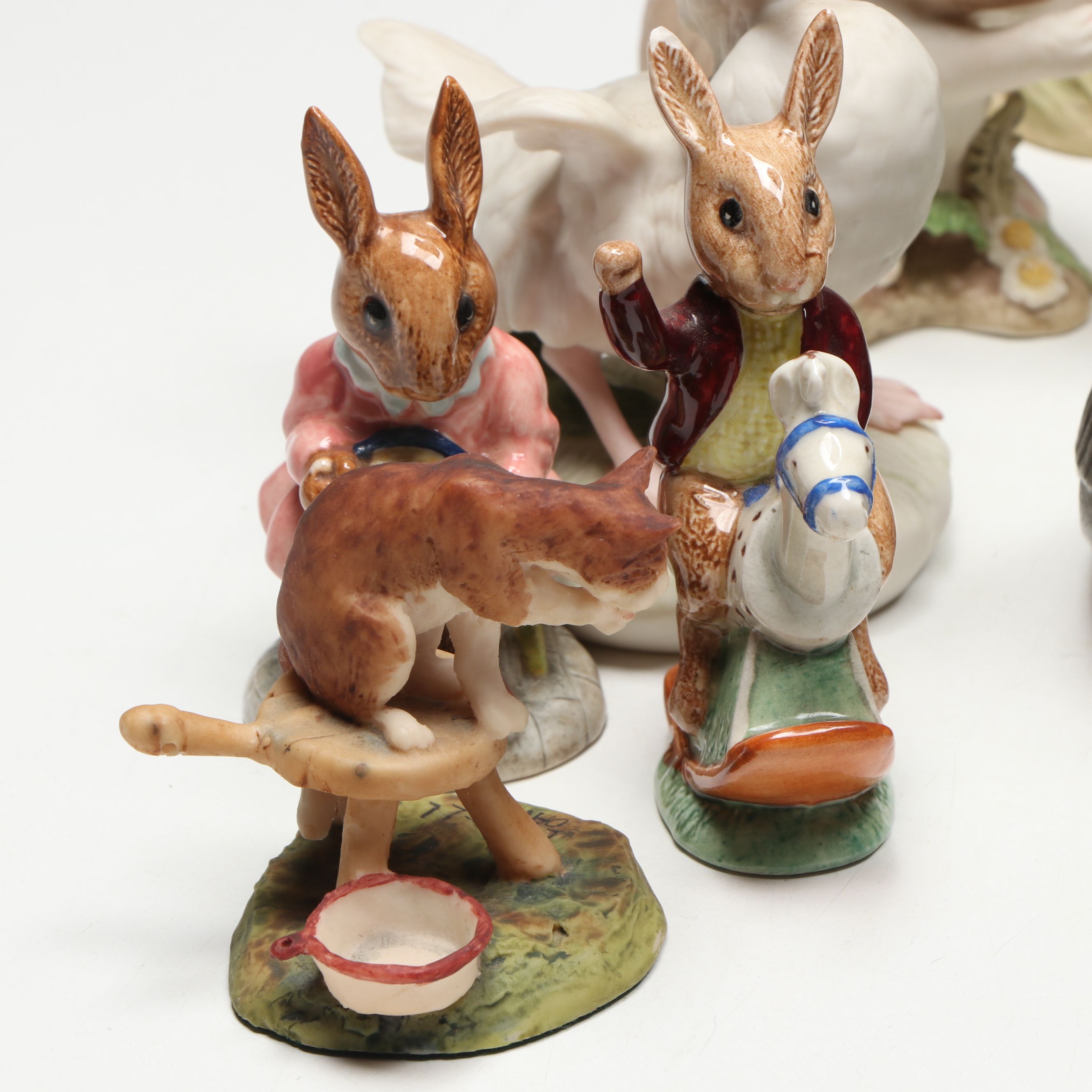 Cybis "Buttercup and Daffodil" with Belleek and Other Animal Figurines