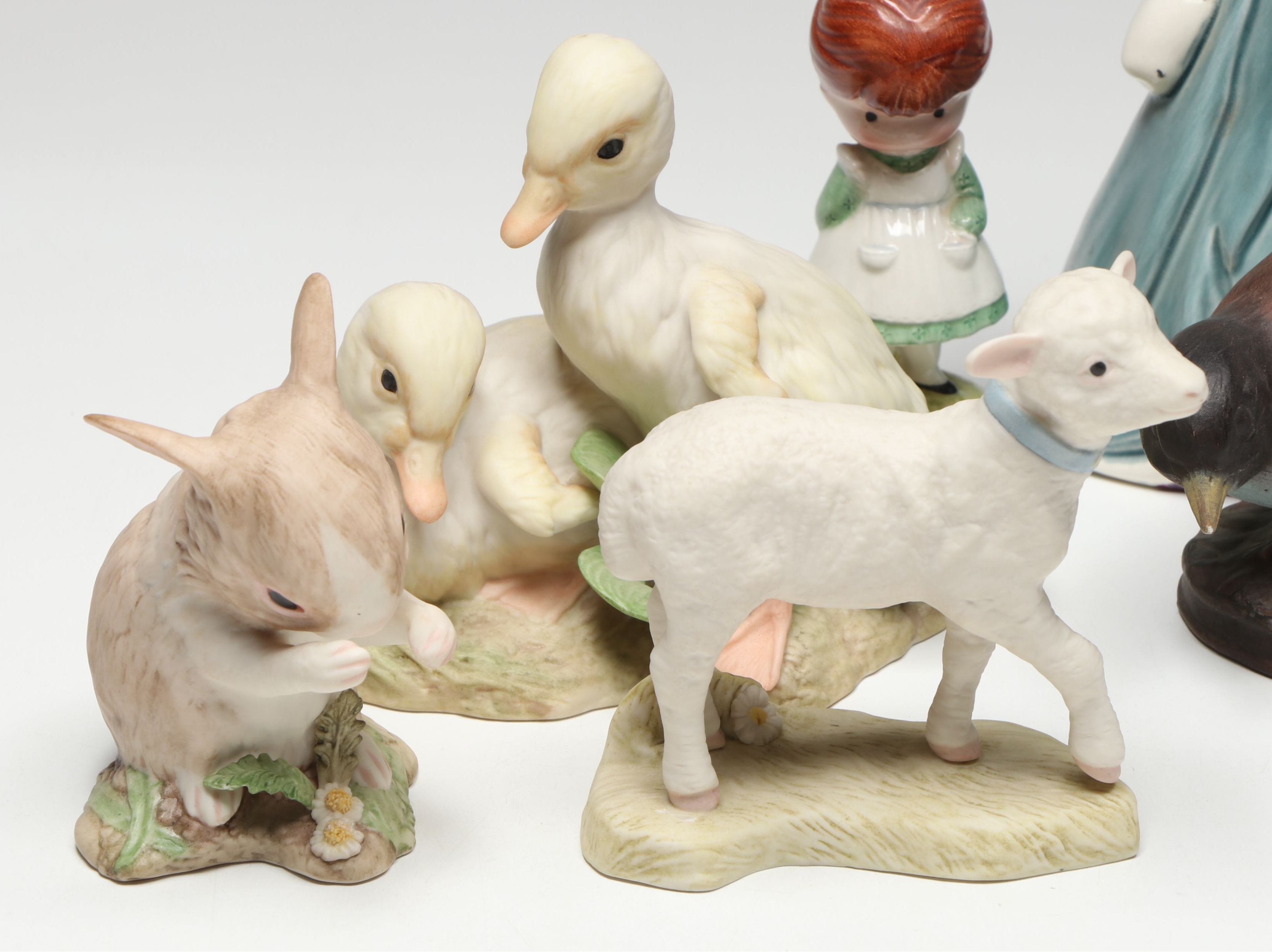 Cybis "Buttercup and Daffodil" with Belleek and Other Animal Figurines