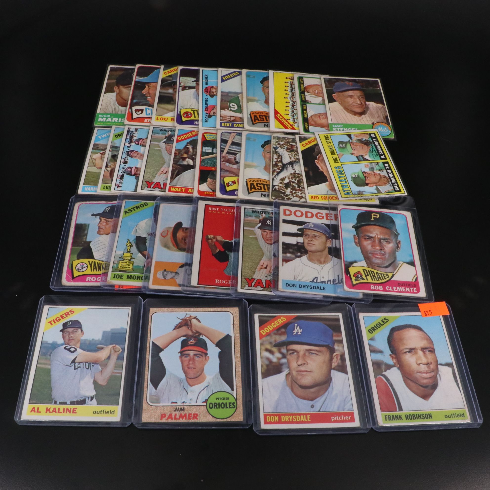 Topps Baseball Cards Featuring Roger Maris, Roberto Clemente, and More, 1960s