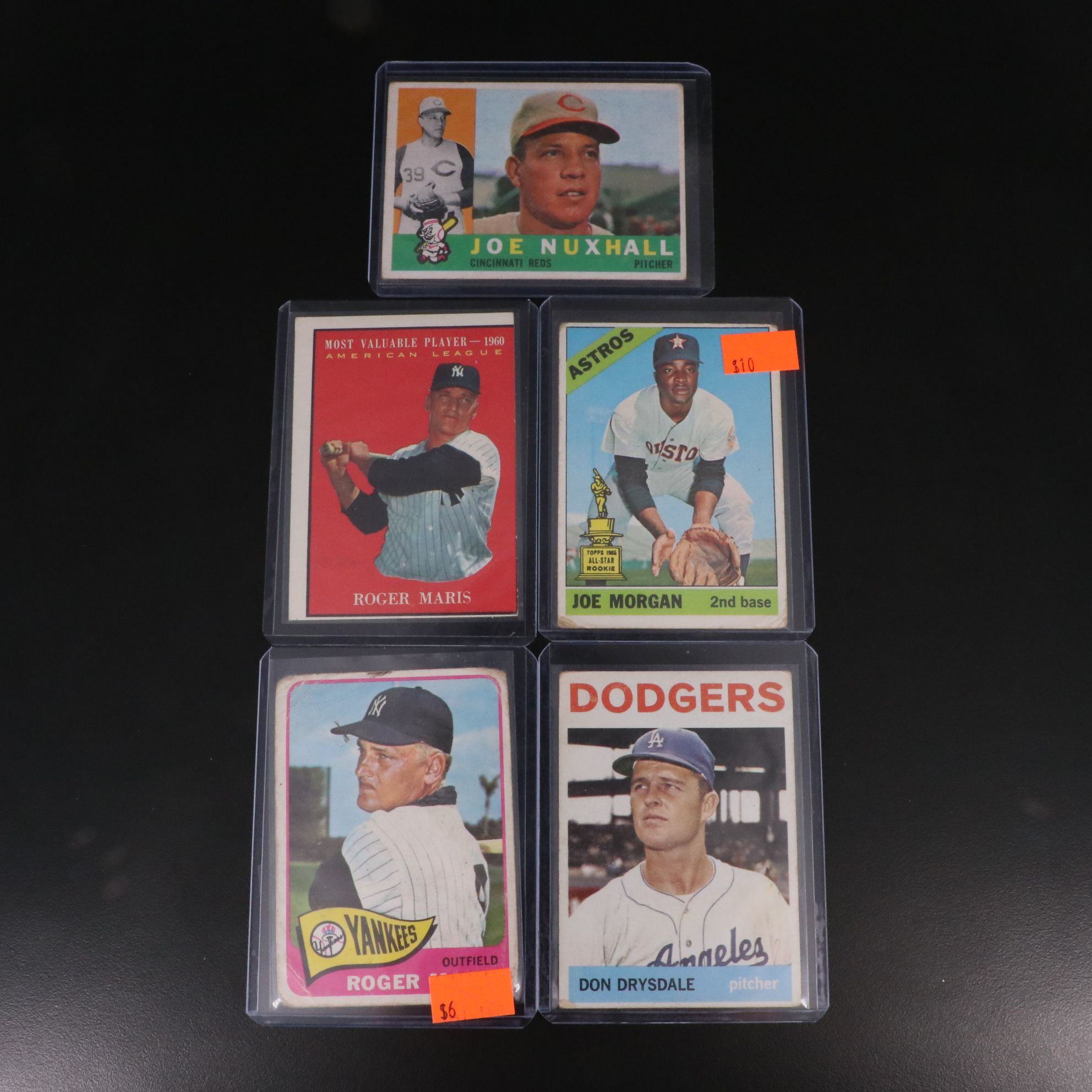 Topps Baseball Cards Featuring Roger Maris, Roberto Clemente, and More, 1960s
