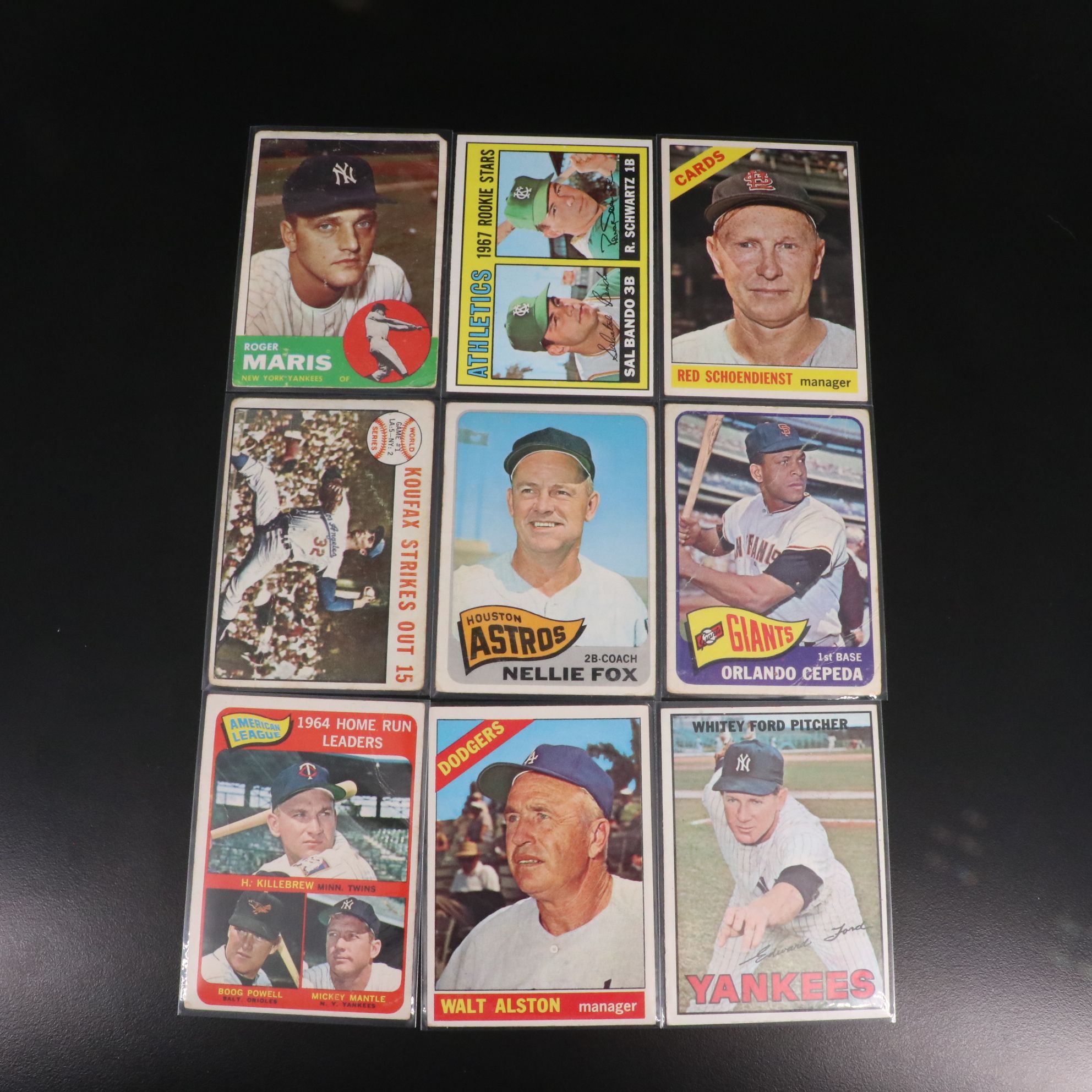 Topps Baseball Cards Featuring Roger Maris, Roberto Clemente, and More, 1960s