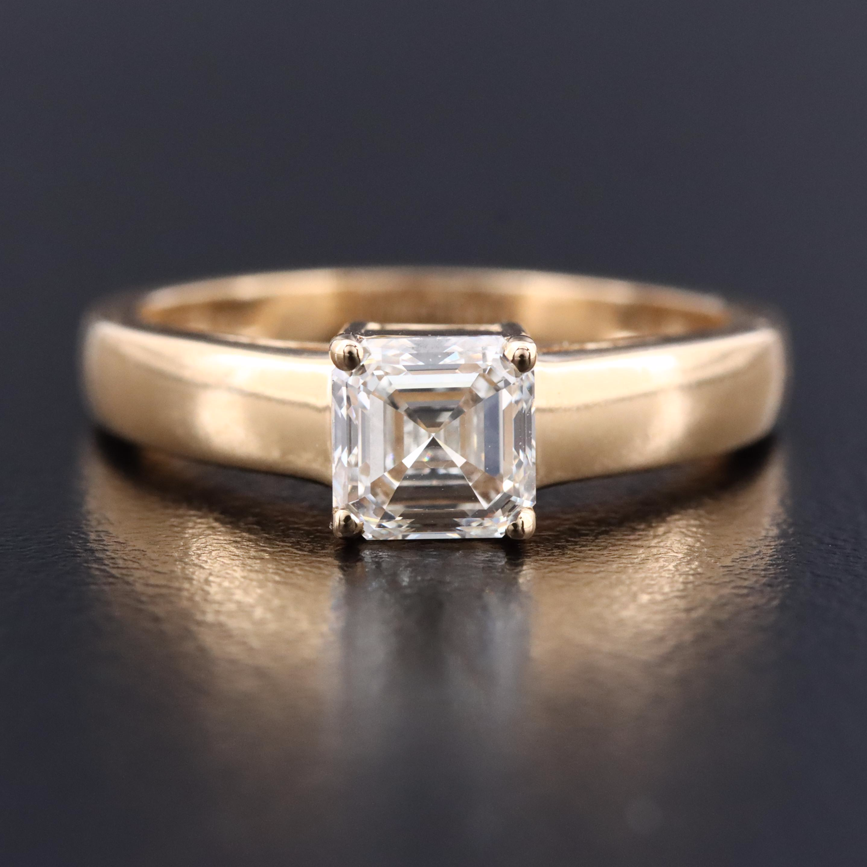 18K 1.00 CT Diamond Solitaire Ring with GIA Report