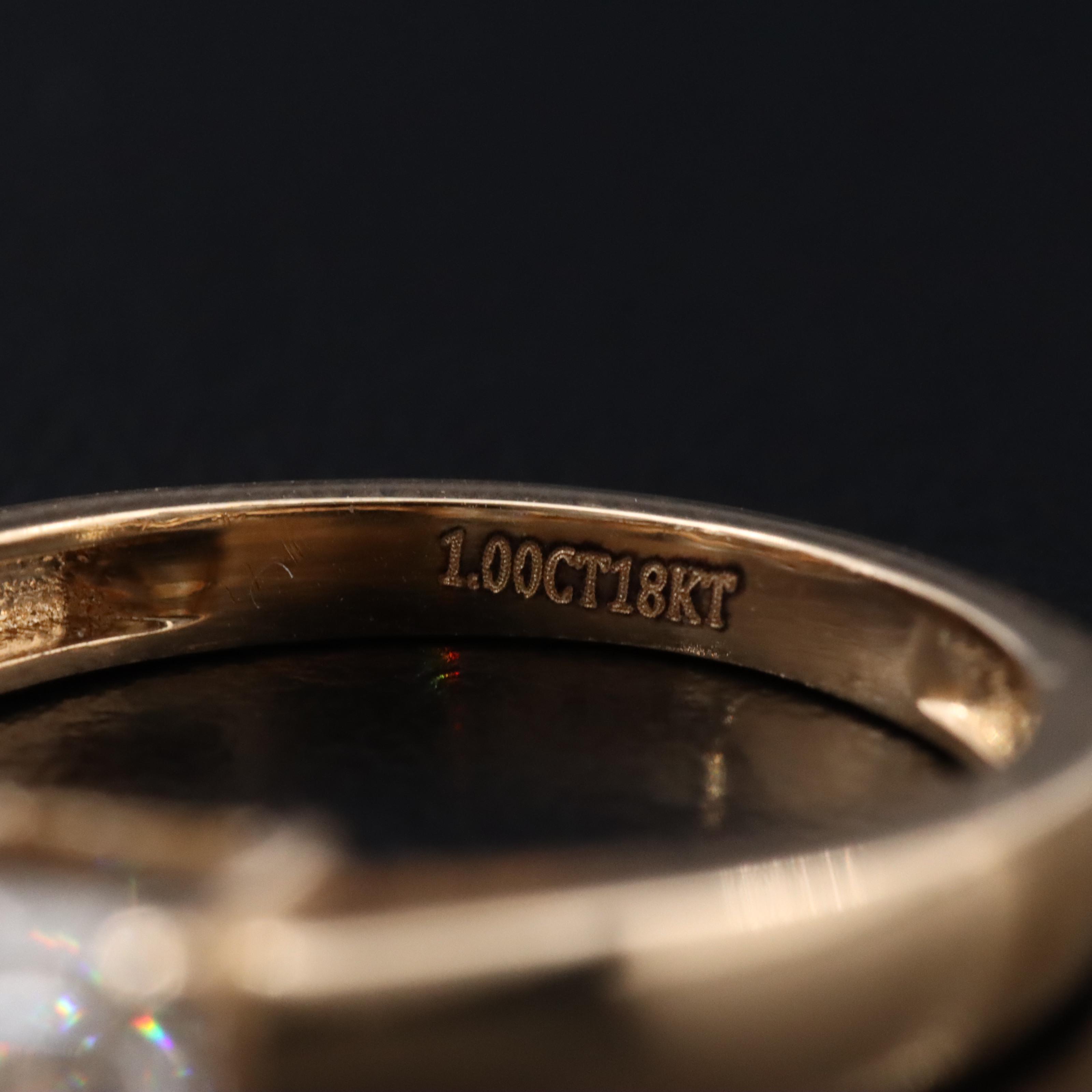 18K 1.00 CT Diamond Solitaire Ring with GIA Report