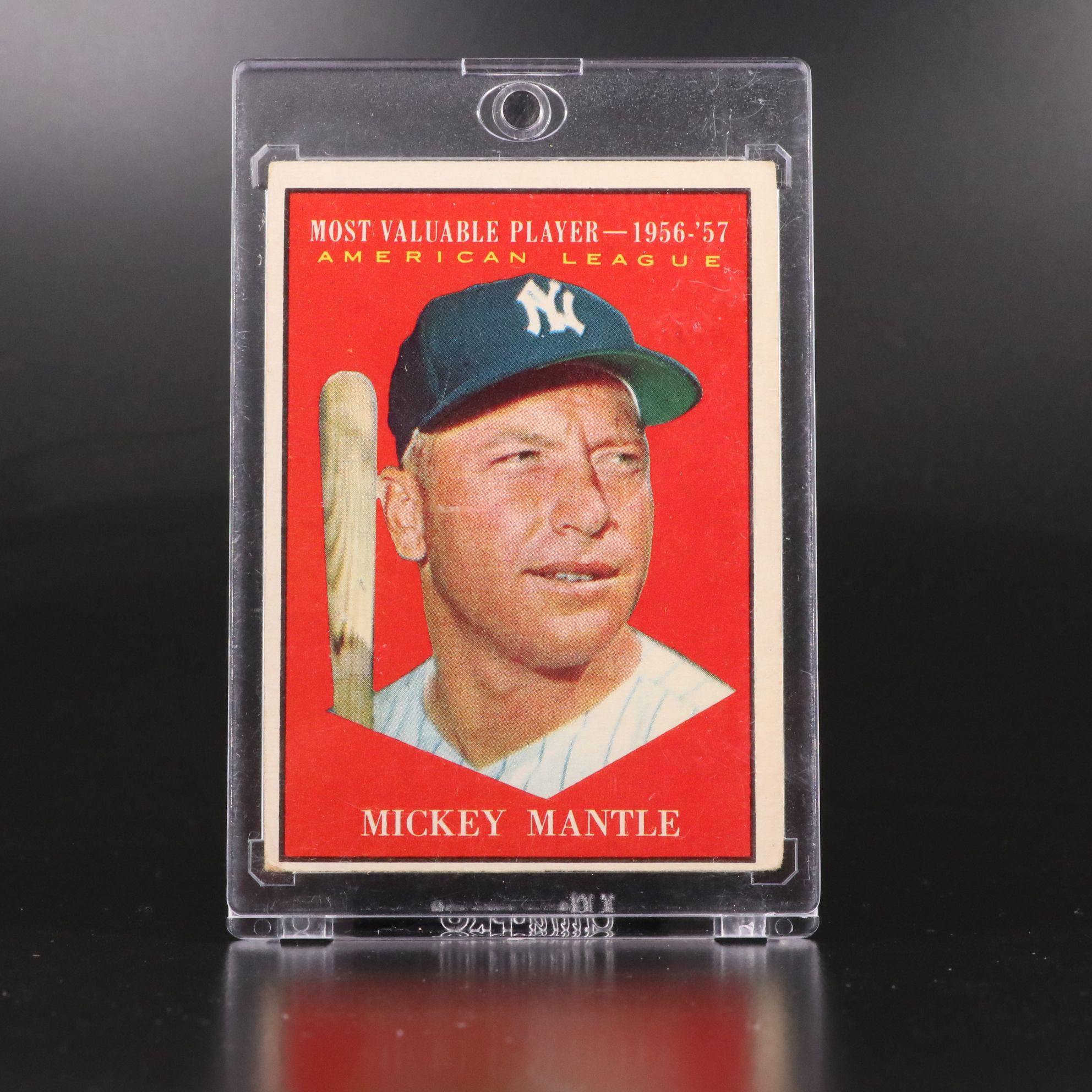 1961 Topps Mickey Mantle New York Yankees MVP Baseball Card