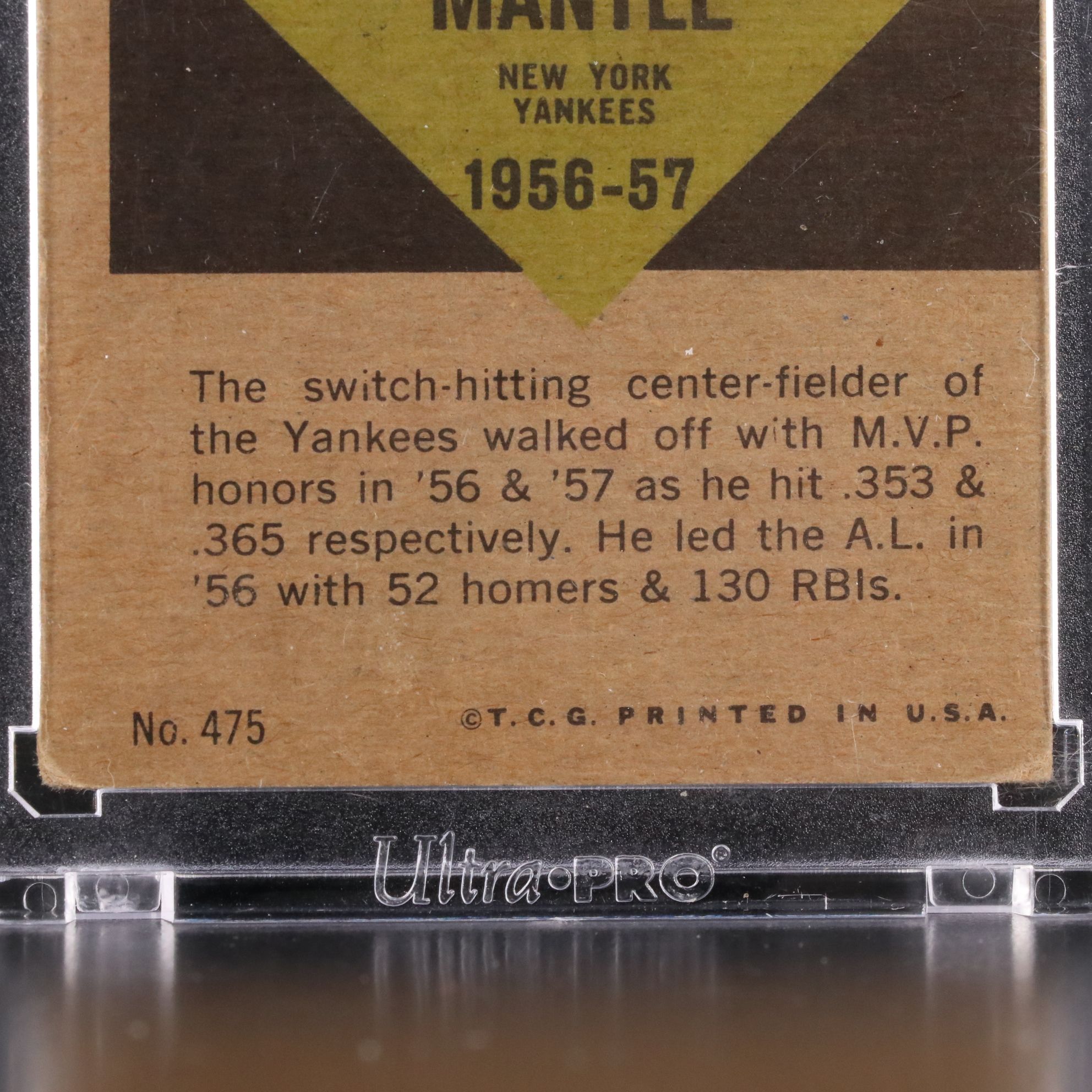 1961 Topps Mickey Mantle New York Yankees MVP Baseball Card