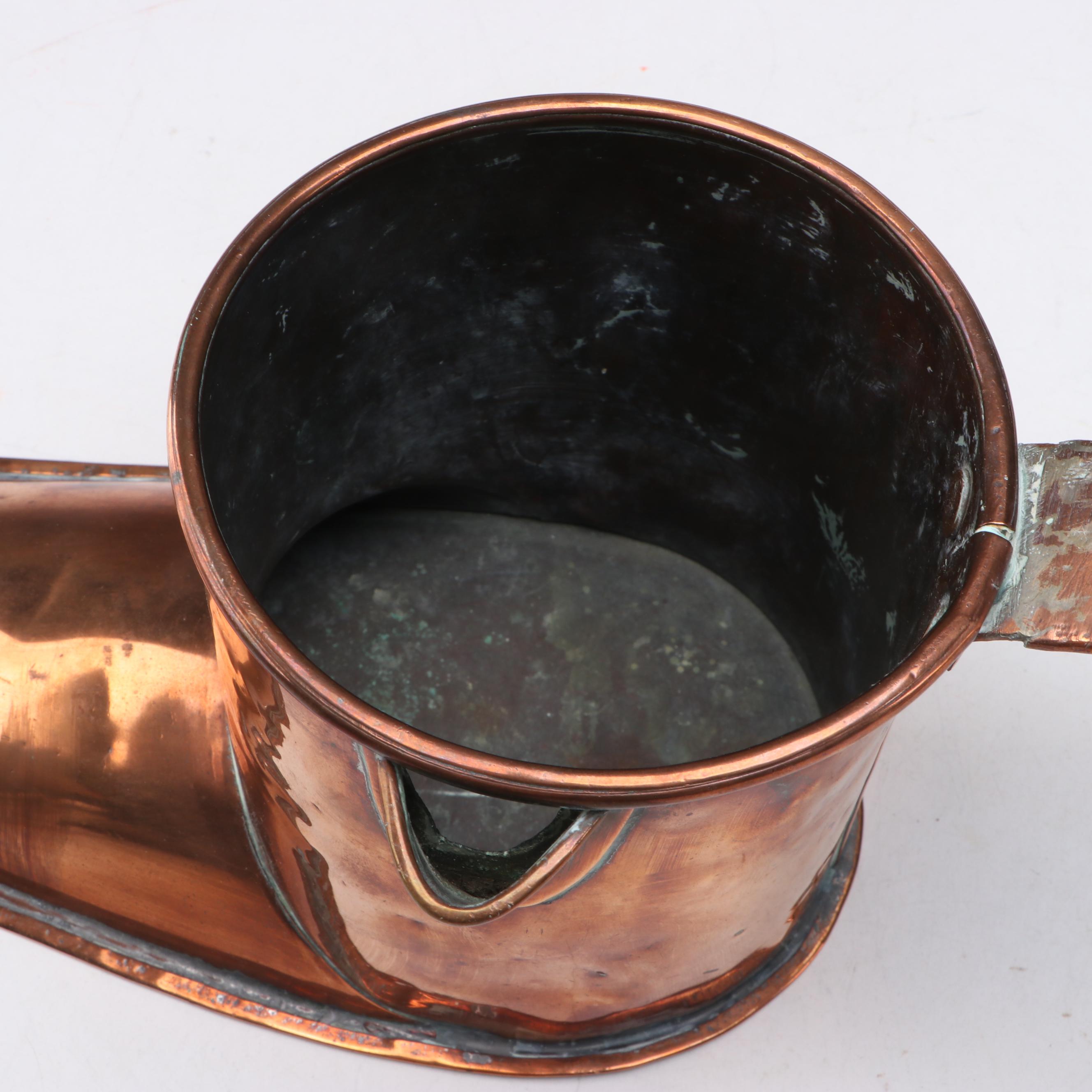 English Copper Boot Shaped Ale Muller, 19th Century