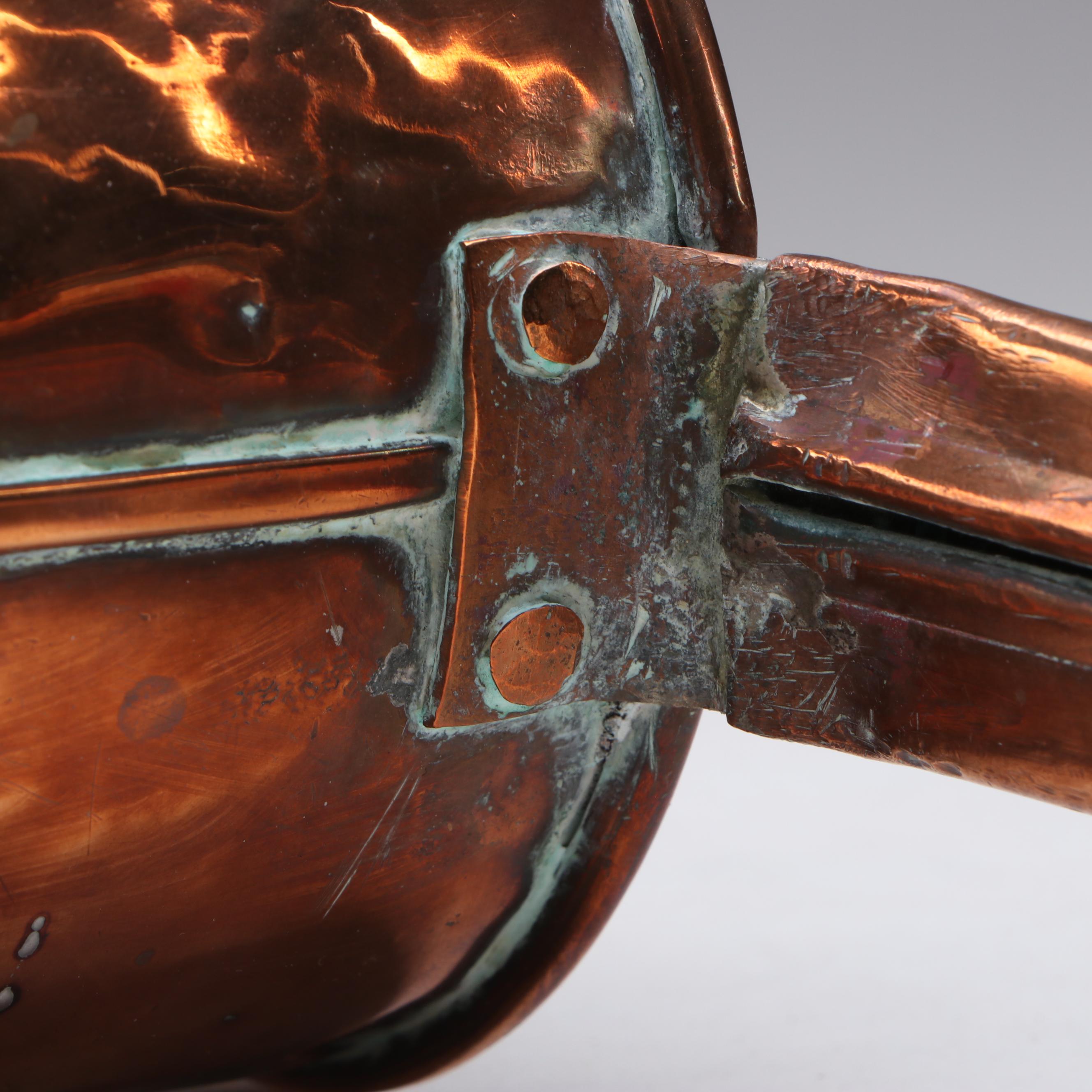 English Copper Boot Shaped Ale Muller, 19th Century