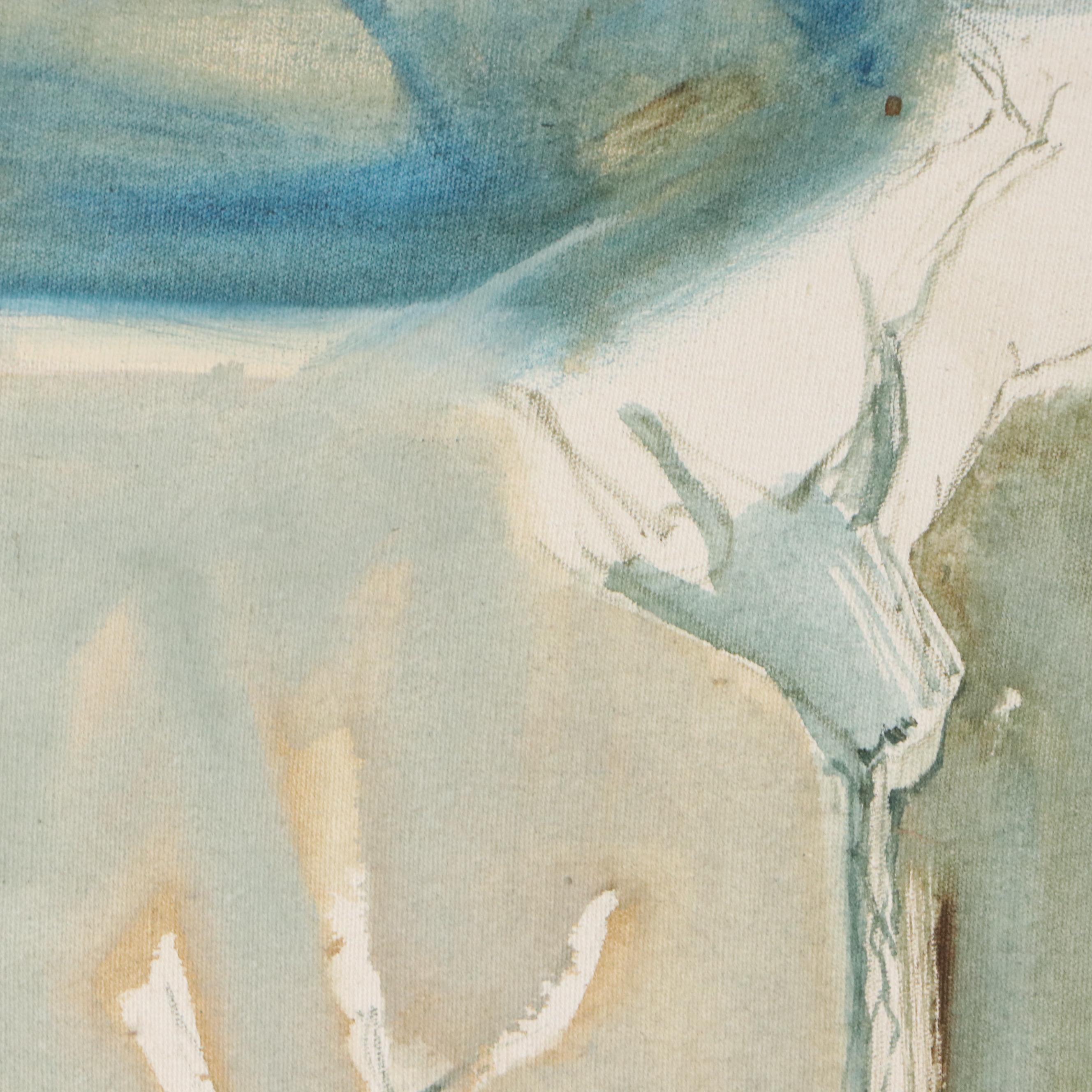 Lela Cooney Modernist Oil Painting "Odense Denmark Village"