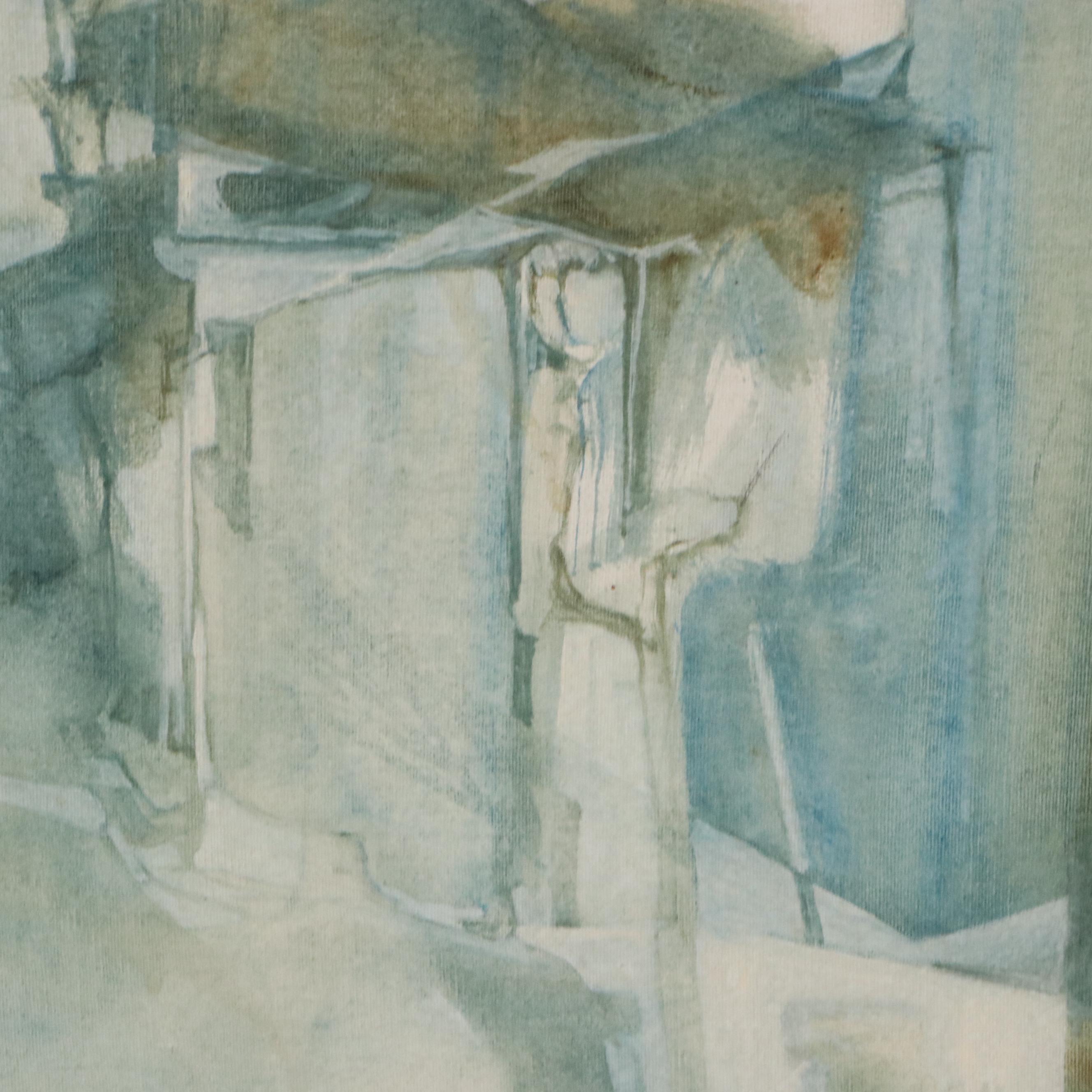 Lela Cooney Modernist Oil Painting "Odense Denmark Village"