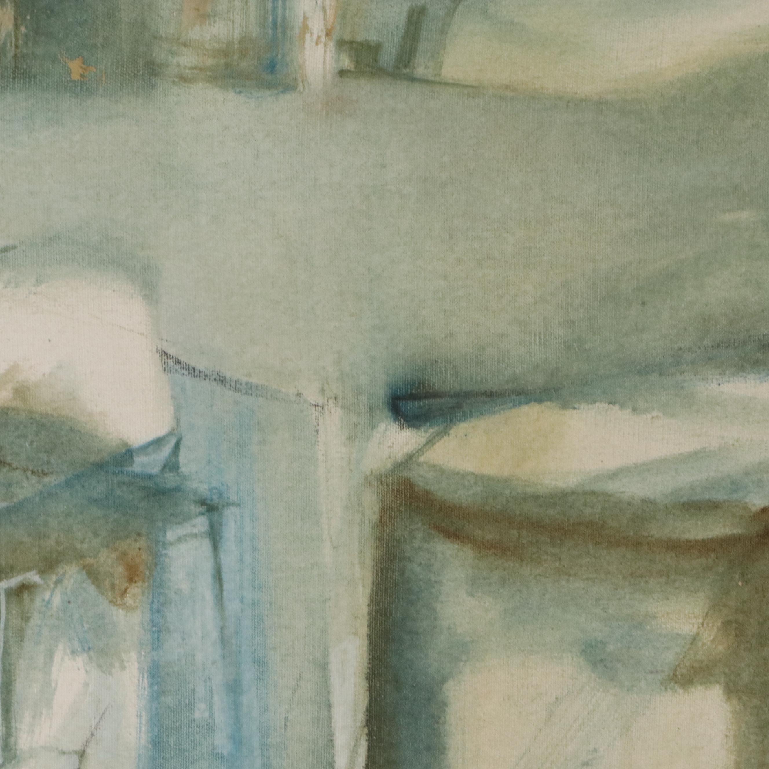 Lela Cooney Modernist Oil Painting "Odense Denmark Village"