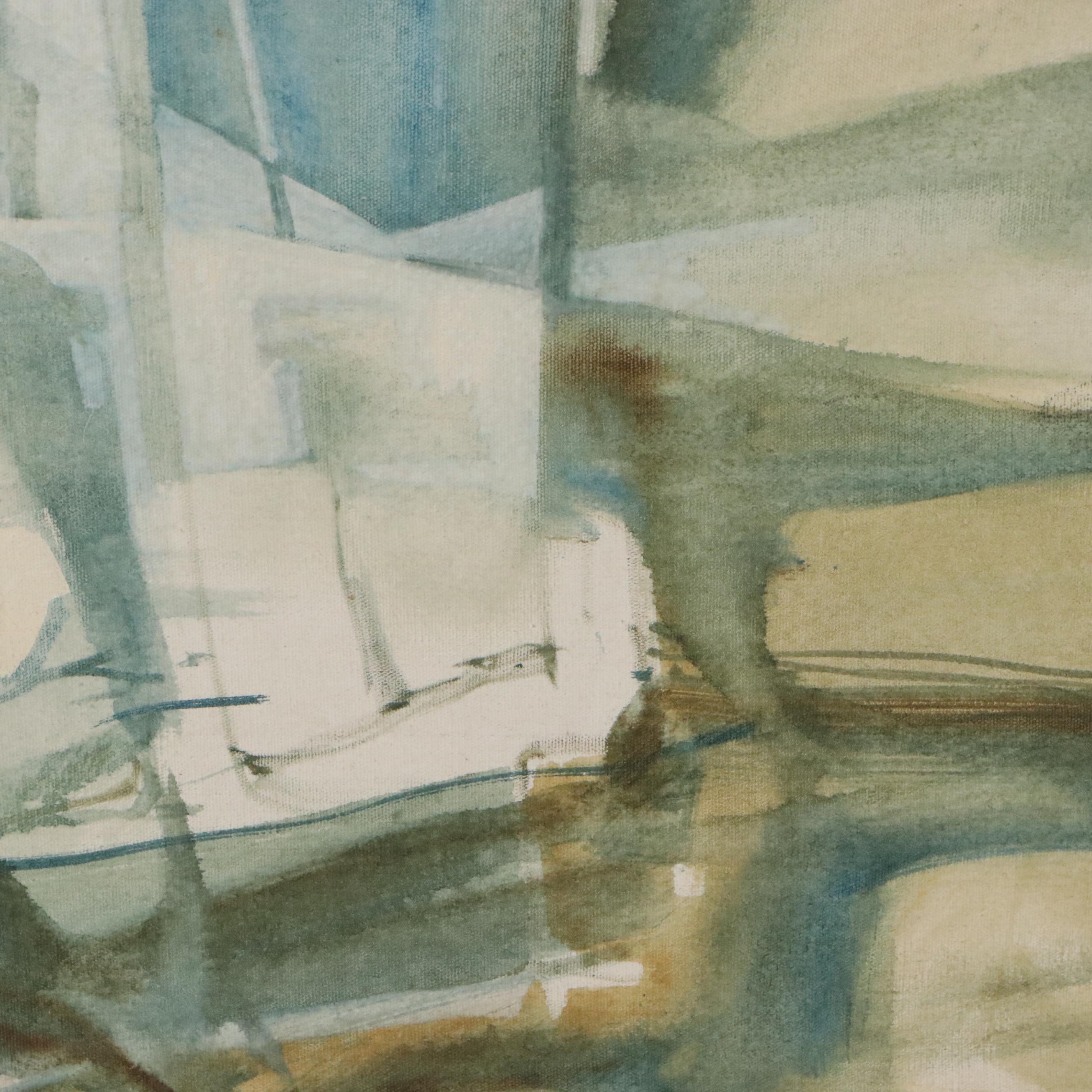 Lela Cooney Modernist Oil Painting "Odense Denmark Village"