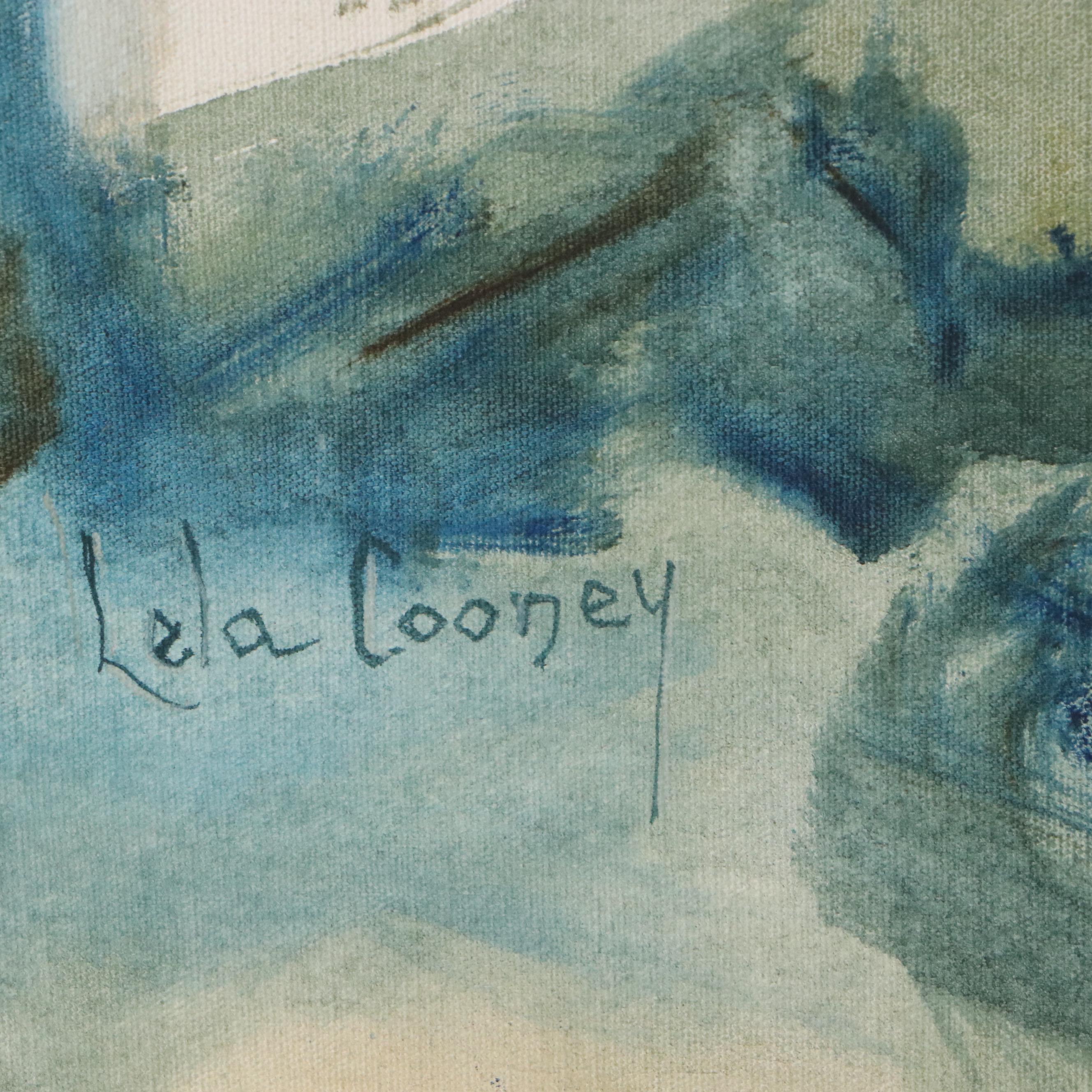 Lela Cooney Modernist Oil Painting "Odense Denmark Village"