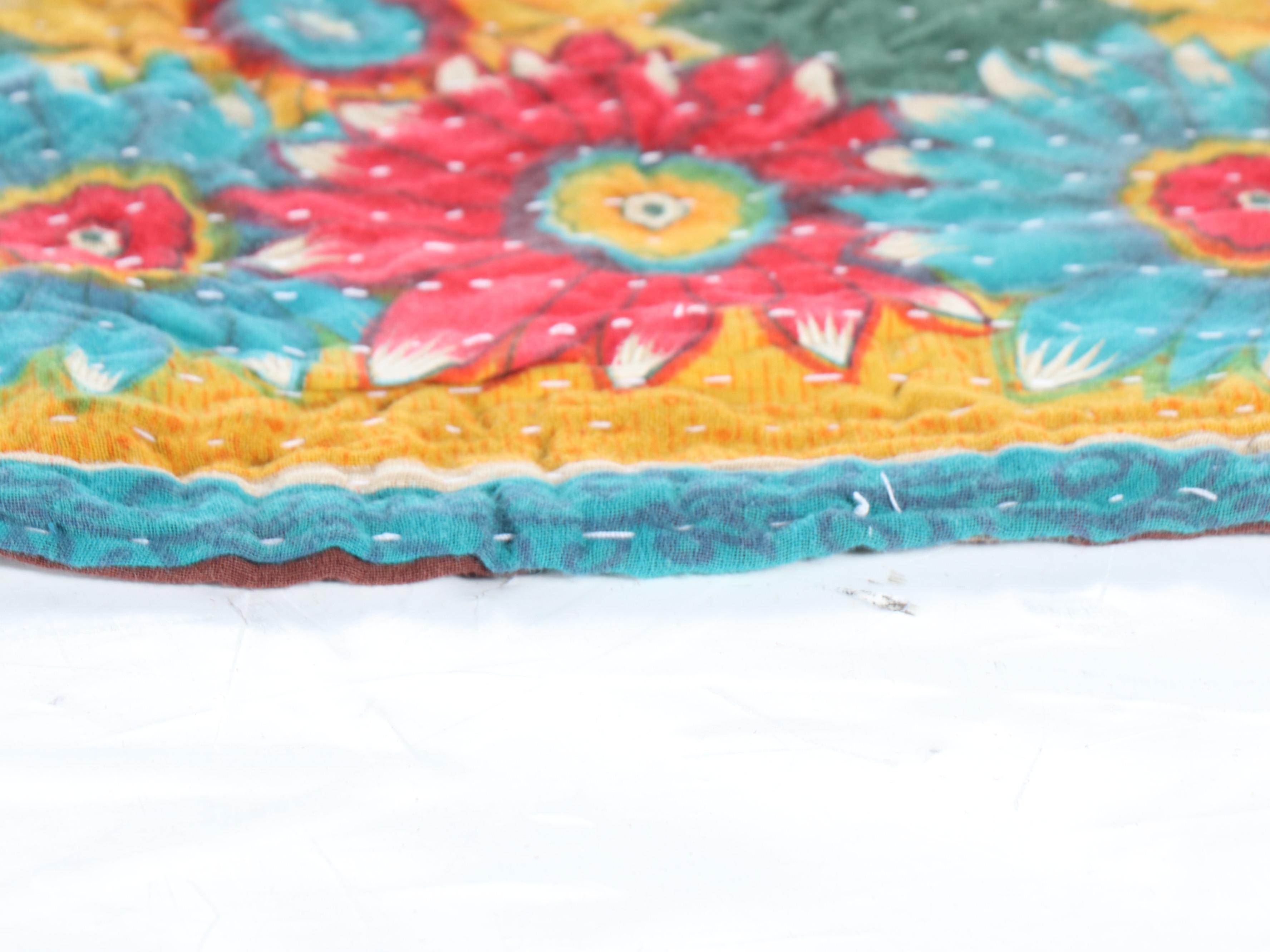 Kantha W Suzani Handcrafted and Embroidered Cotton Quilts