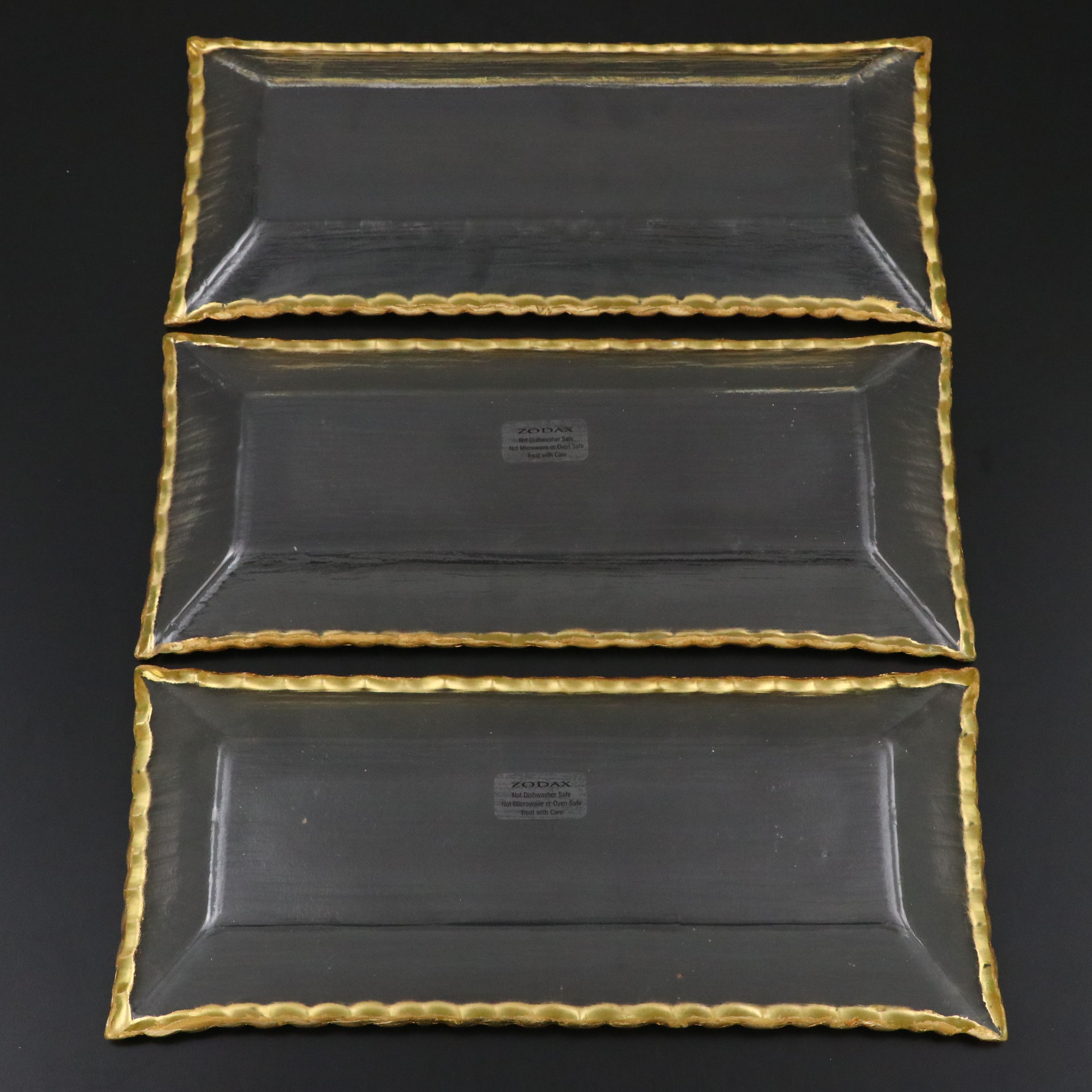 Zodax Oblong Glass Trays