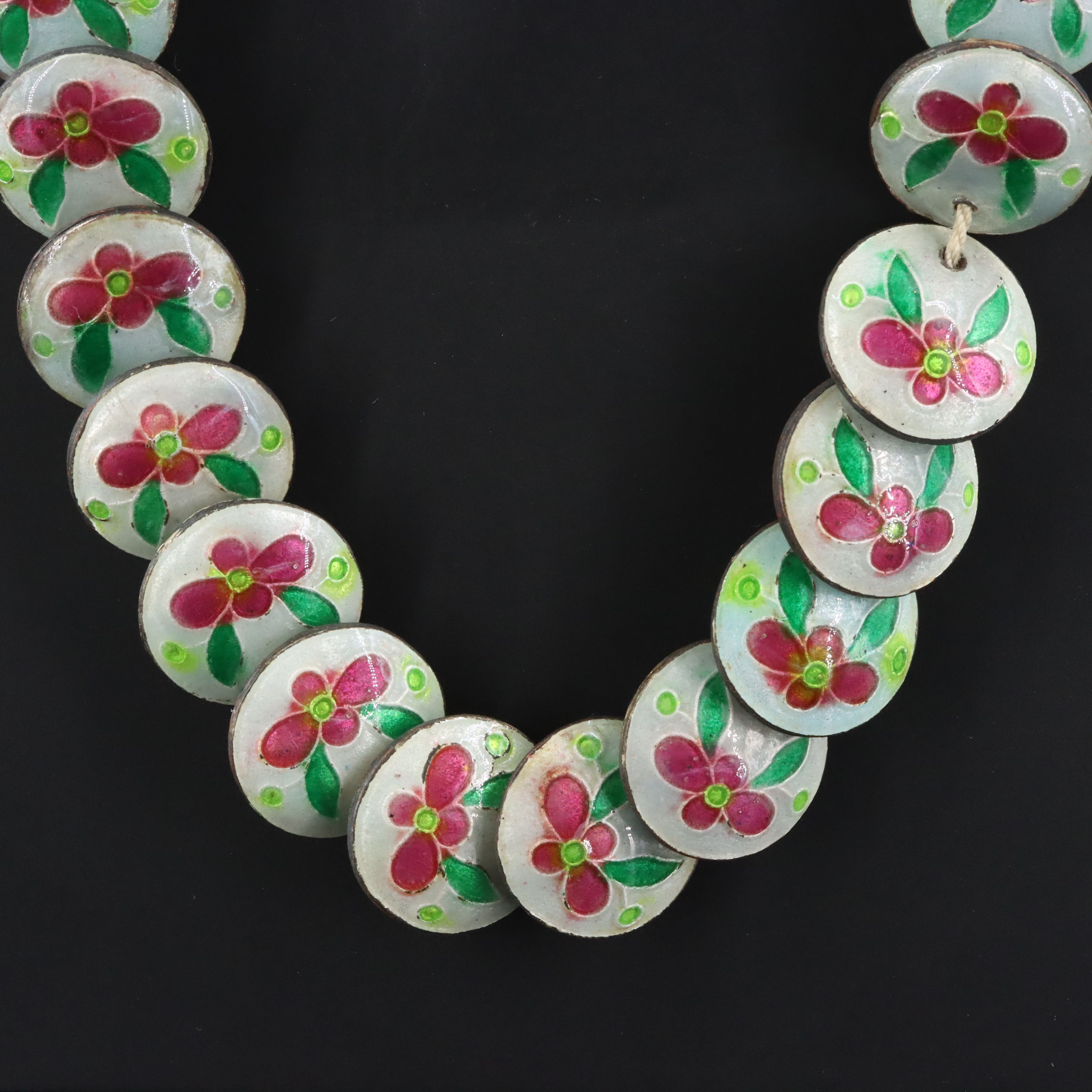 Vintage Enamel Floral Necklace