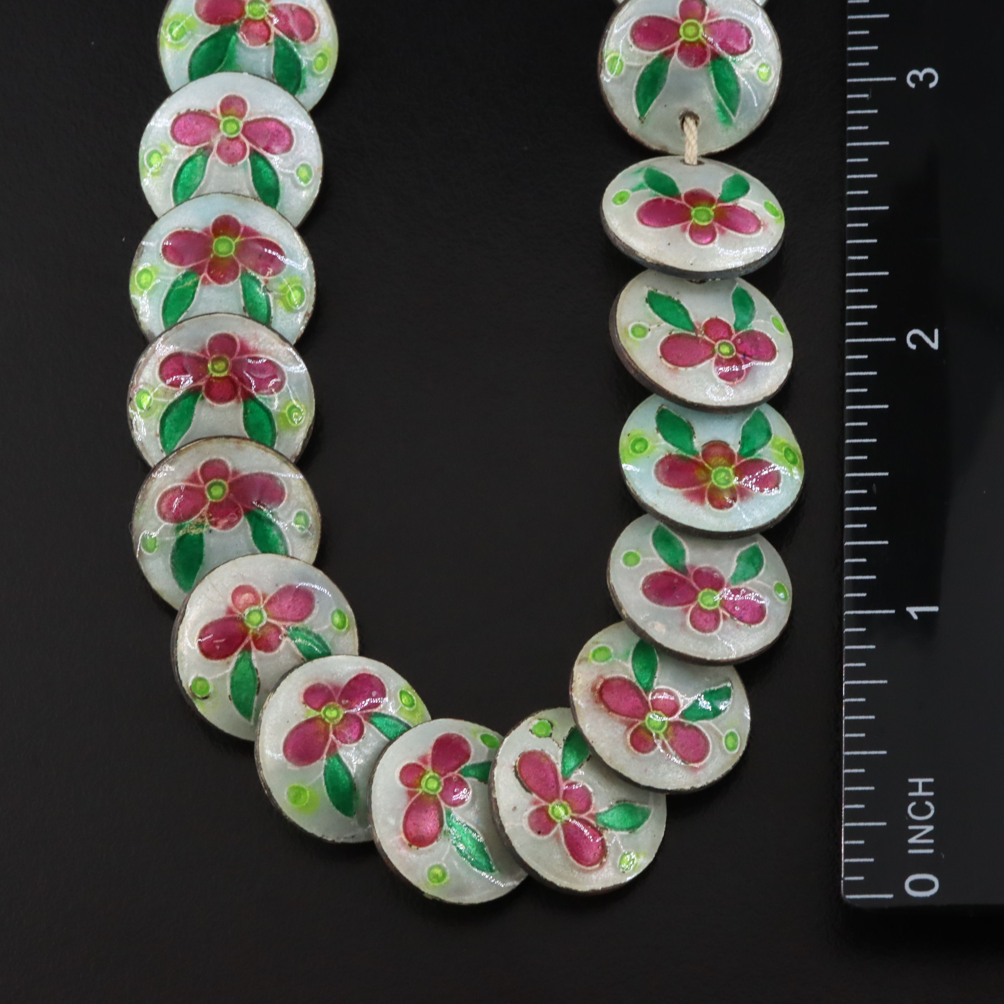 Vintage Enamel Floral Necklace