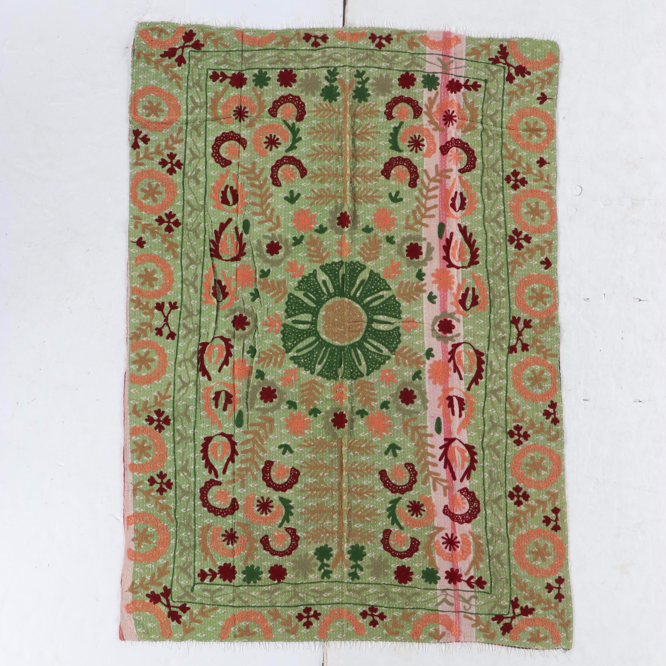 Kantha W Suzani Handcrafted and Embroidered Cotton Quilts