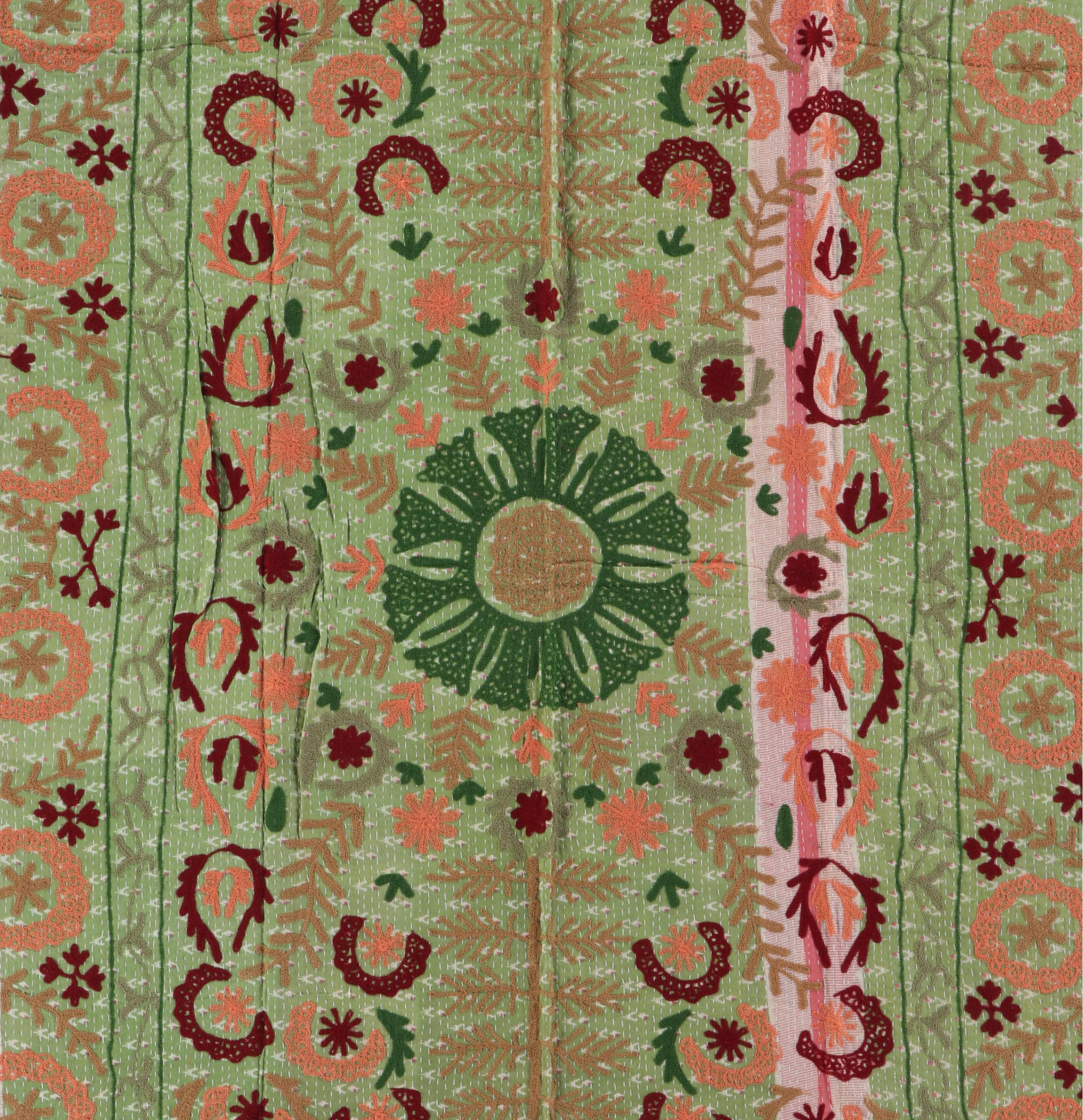 Kantha W Suzani Handcrafted and Embroidered Cotton Quilts