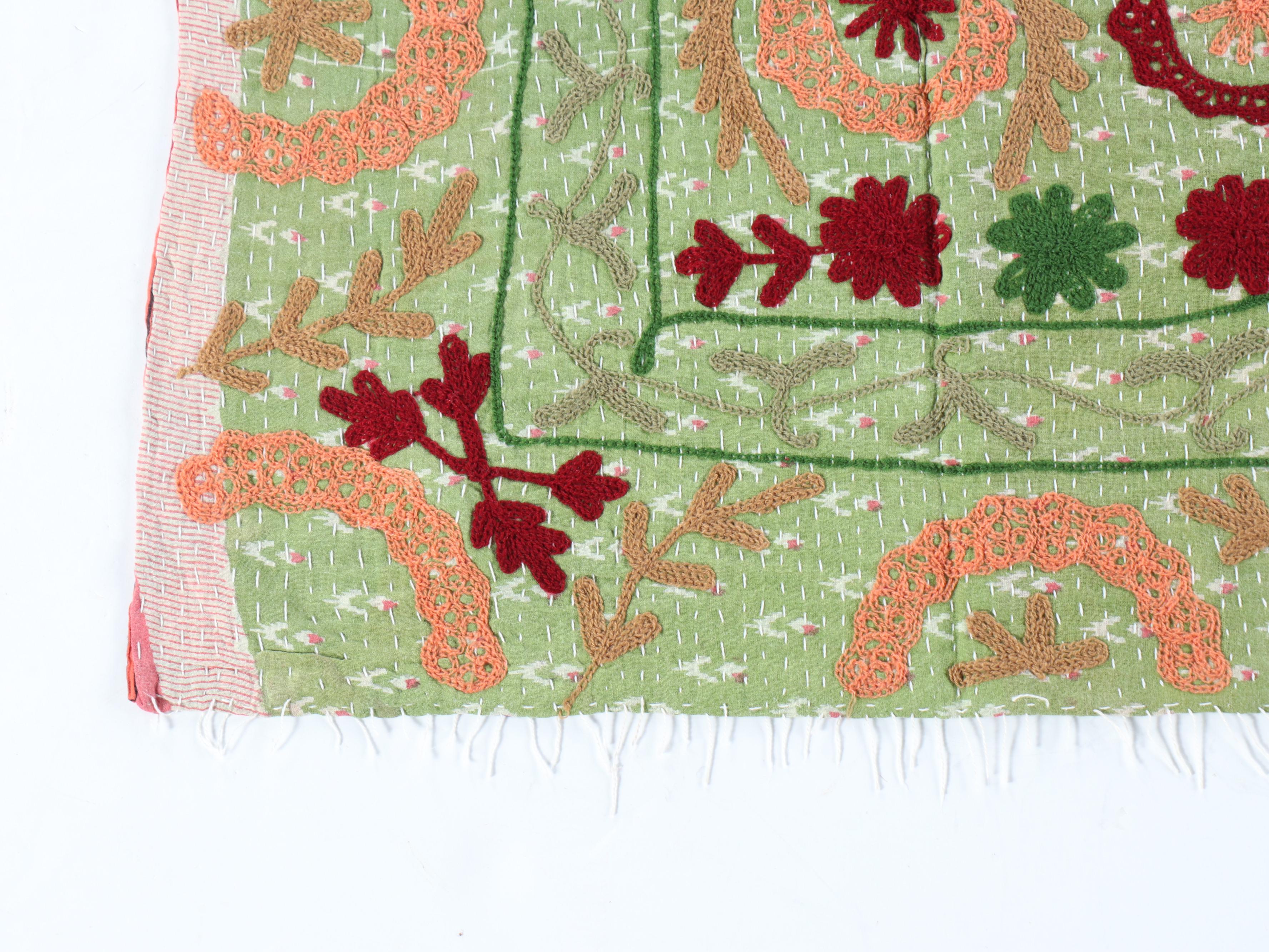 Kantha W Suzani Handcrafted and Embroidered Cotton Quilts