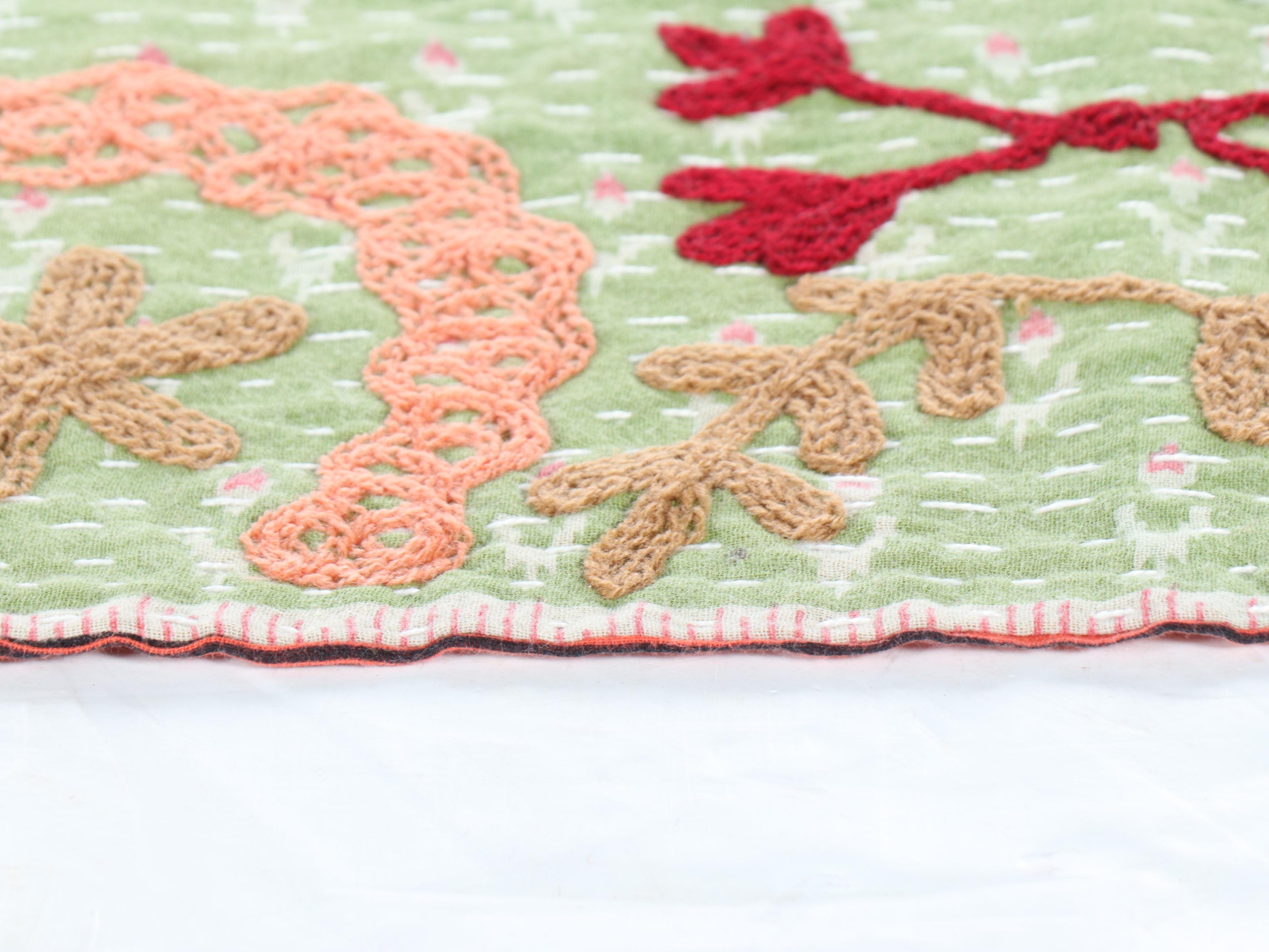 Kantha W Suzani Handcrafted and Embroidered Cotton Quilts