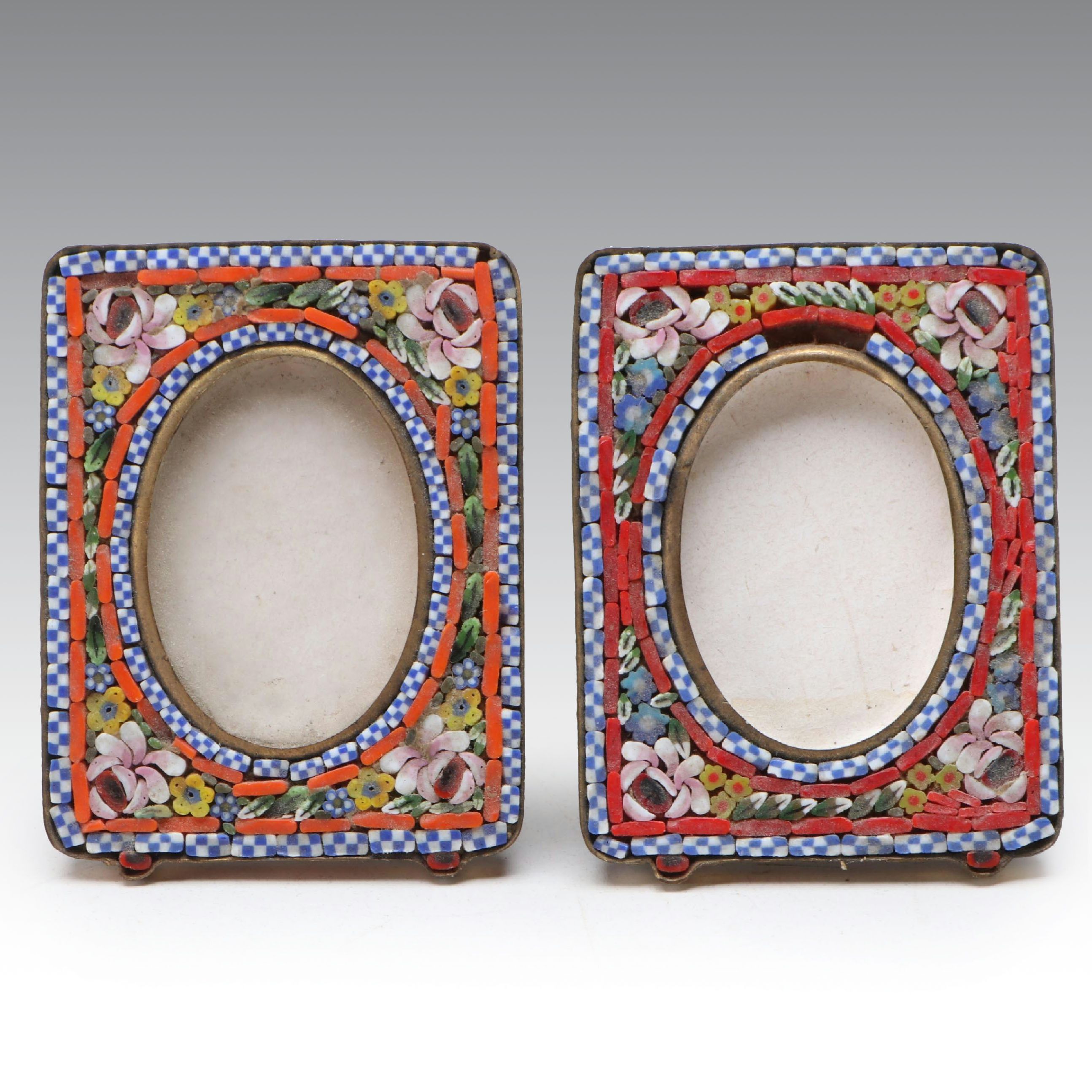 Italian Floral Micromosaic Picture Frame