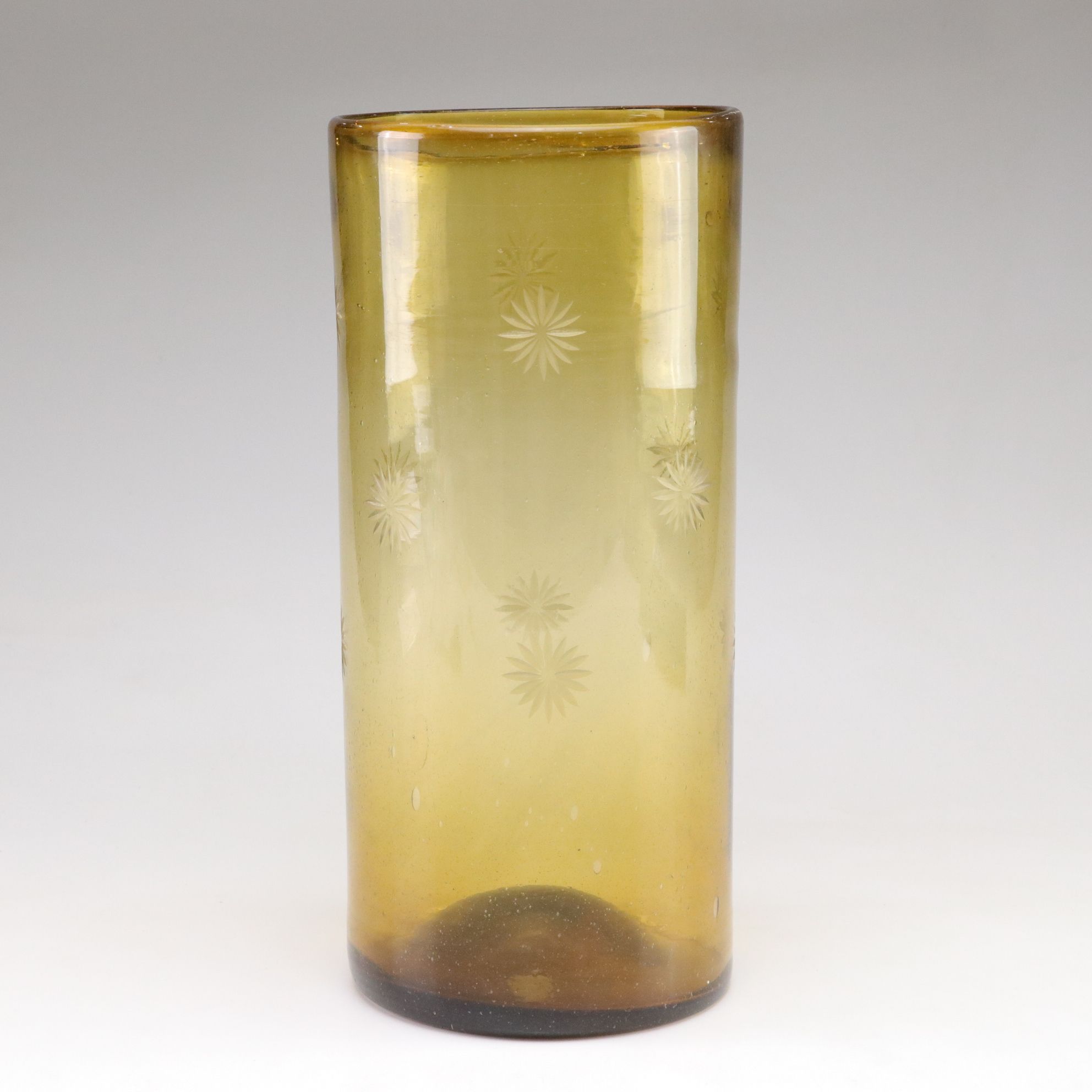 Blown Amber Glass Floor Vase