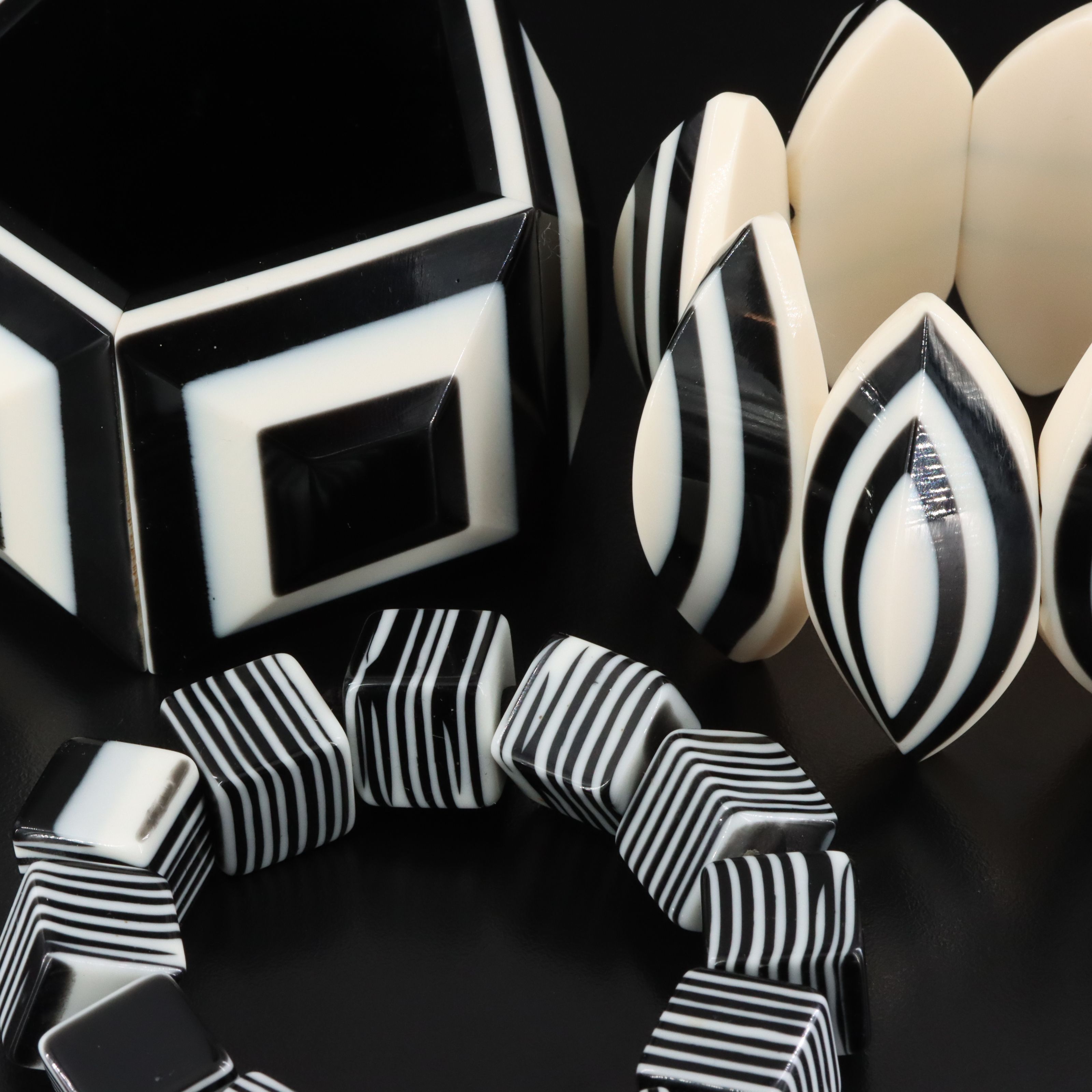 French Marion Godart & Brazilian Carlos Sobral Horn and Resin Bracelets