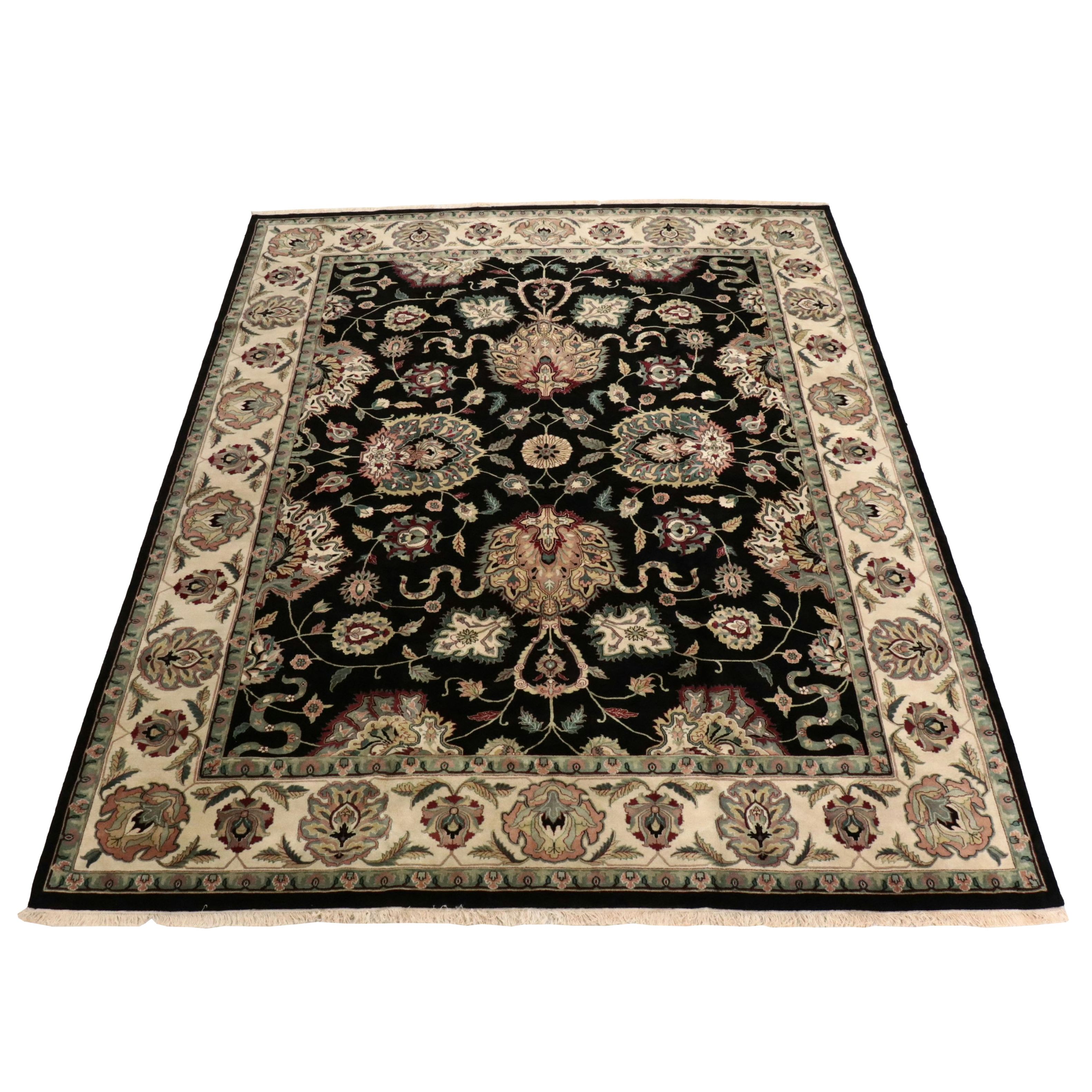 12' x 15'2 Hand-Knotted Indian Agra Room-Sized Rug