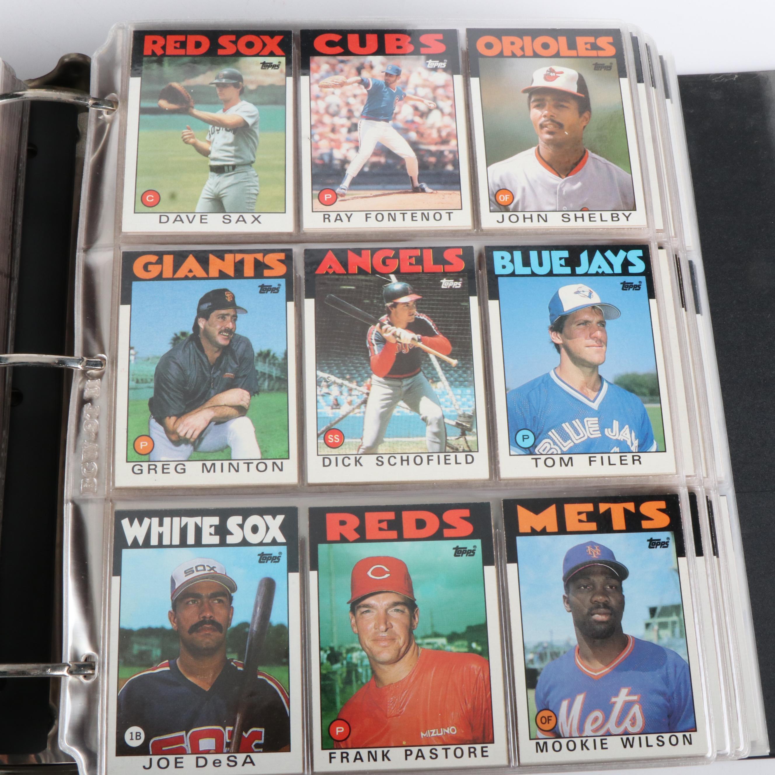 Four Albums of Topps 1980s and 1990s Baseball Cards
