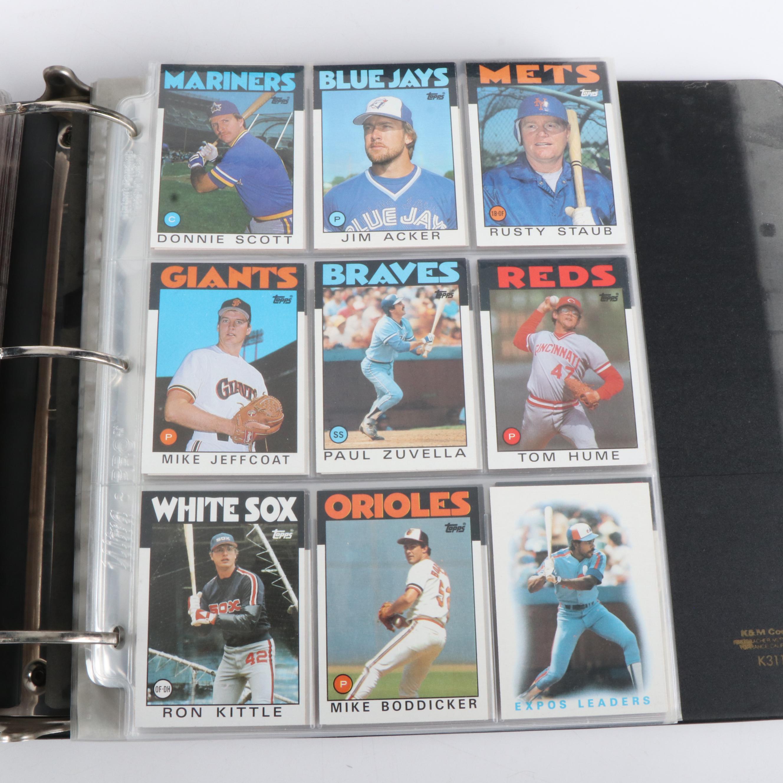 Four Albums of Topps 1980s and 1990s Baseball Cards