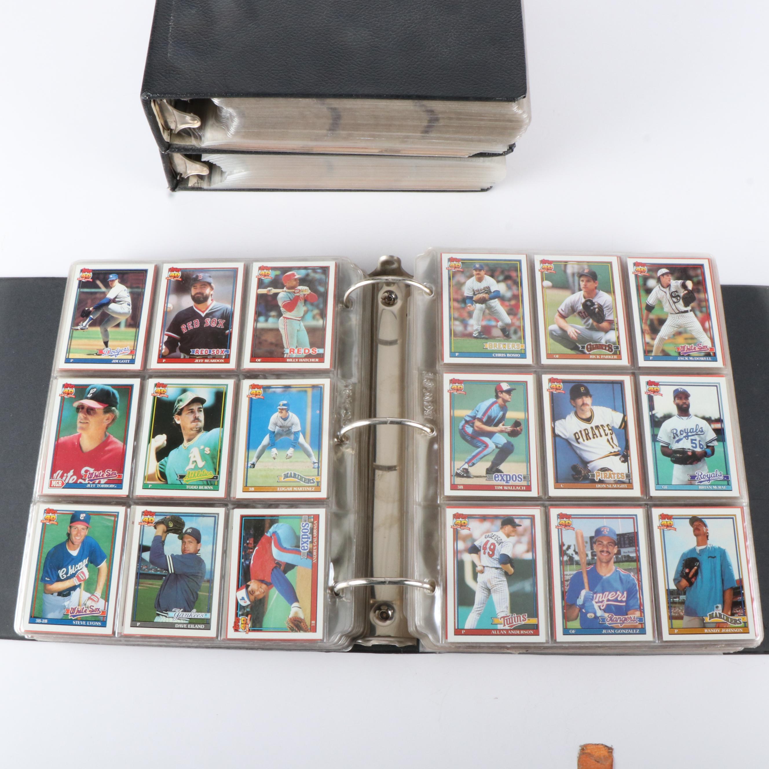 Four Albums of Topps 1980s and 1990s Baseball Cards