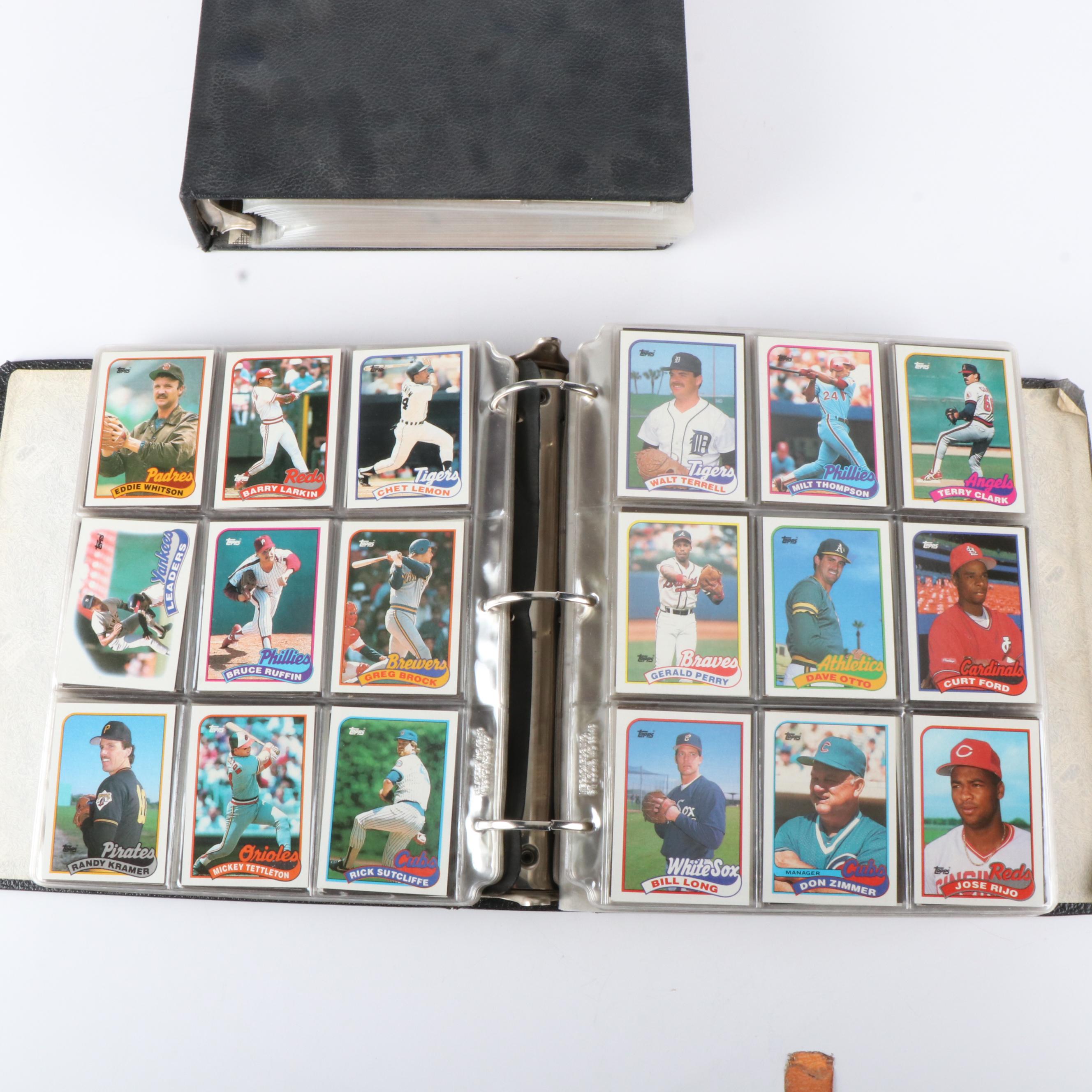 Four Albums of Topps 1980s and 1990s Baseball Cards